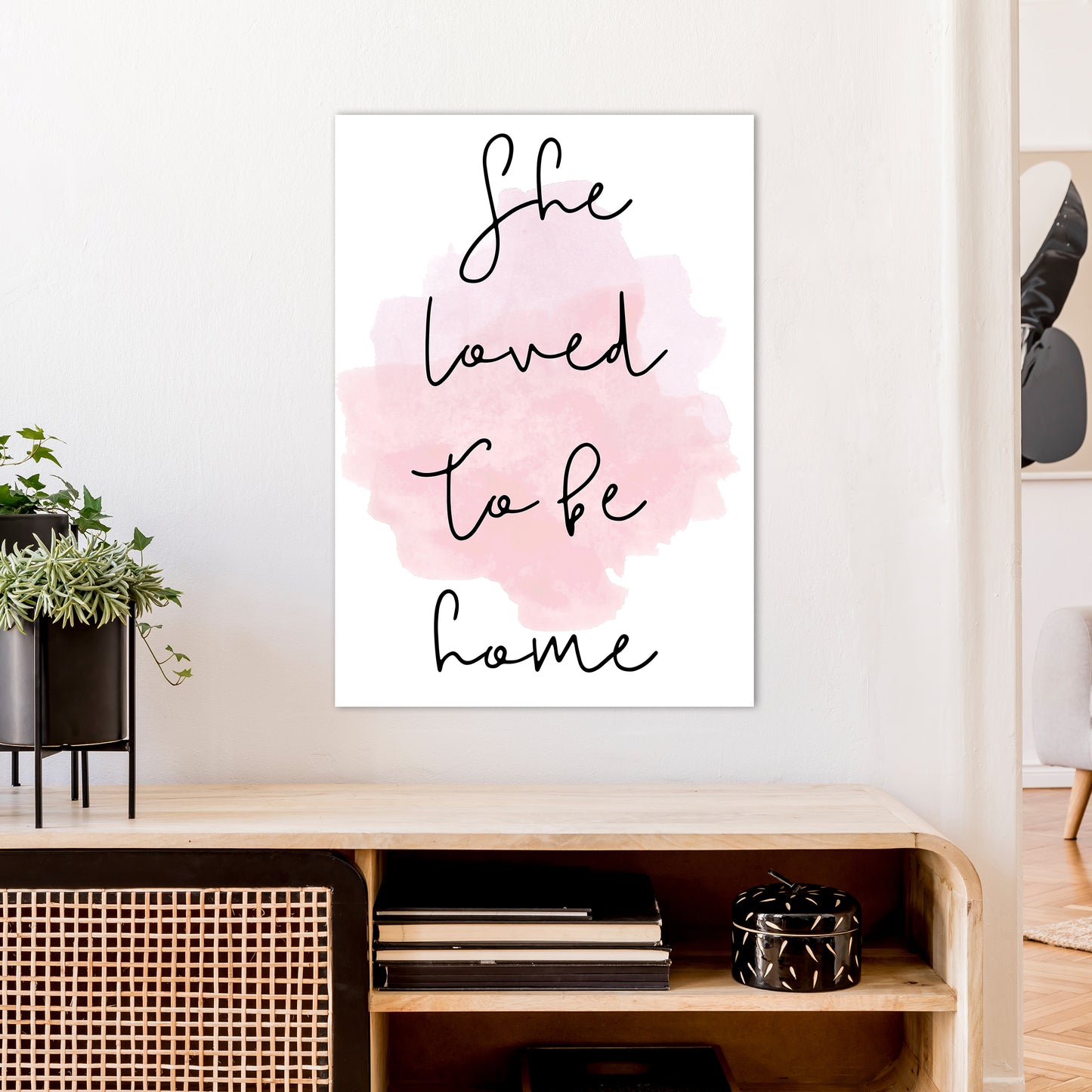 She Loved To Be Home Art Print by Pixy Paper A1 Black Frame