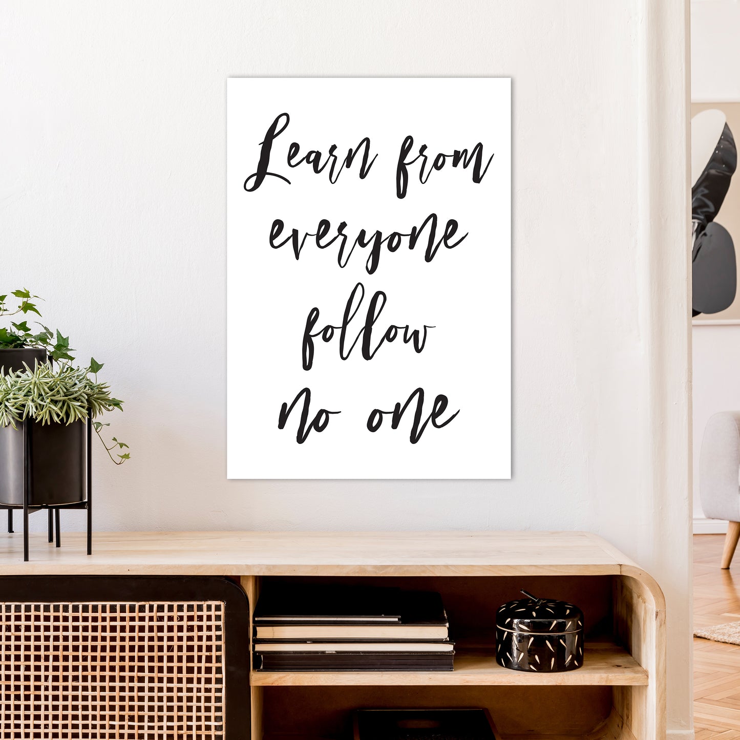 Learn From Everyone Art Print by Pixy Paper A1 Black Frame