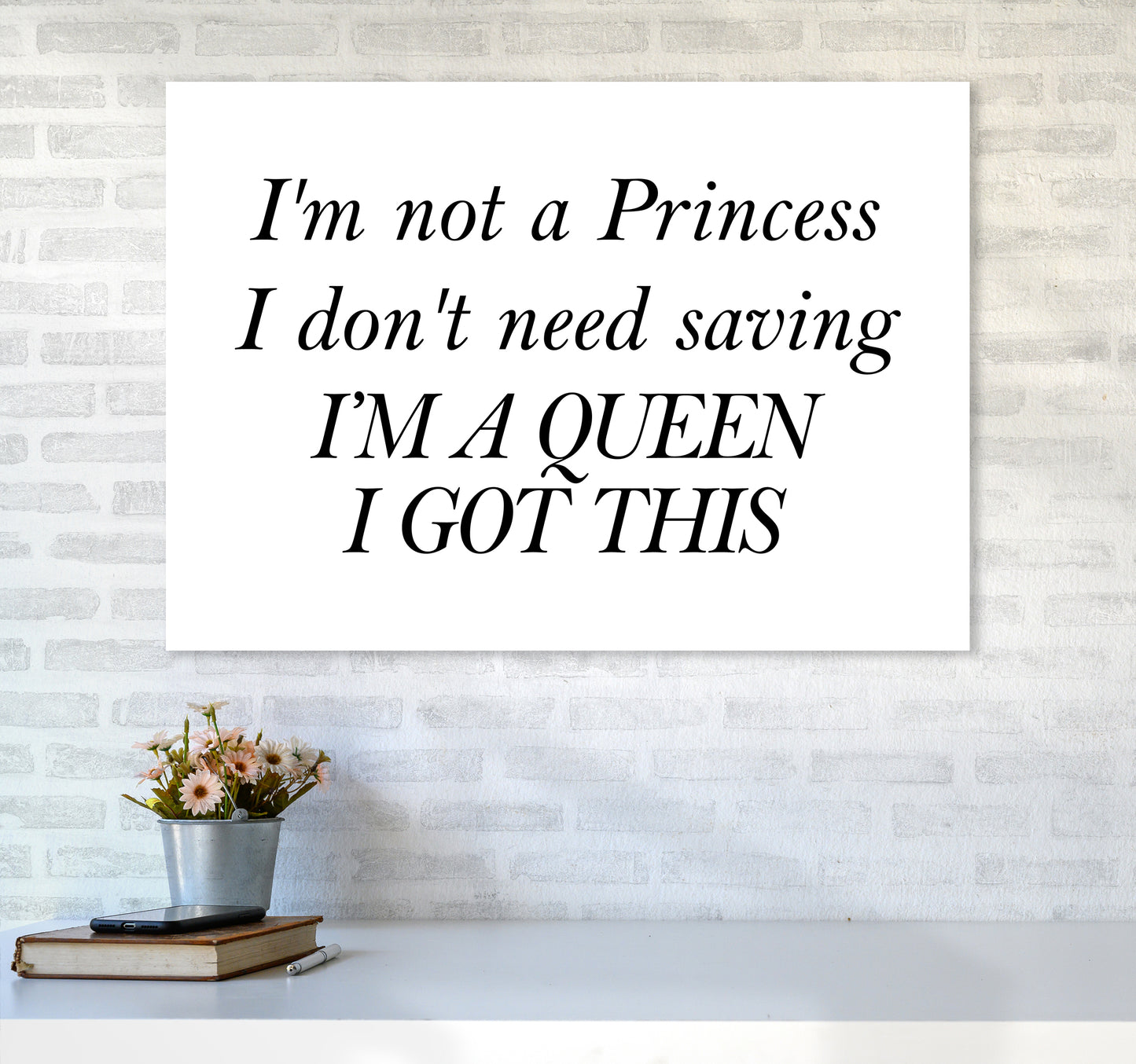 I'M Not A Princess Art Print by Pixy Paper A1 Black Frame