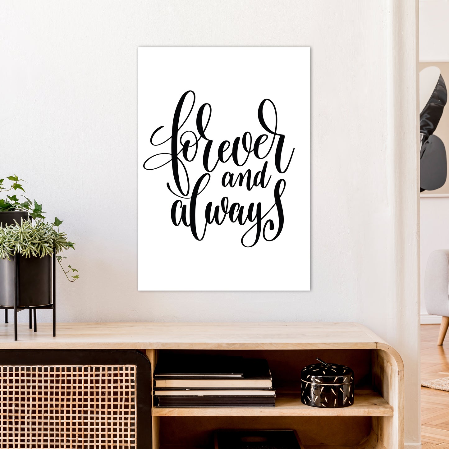 Forever And Always Art Print by Pixy Paper A1 Black Frame