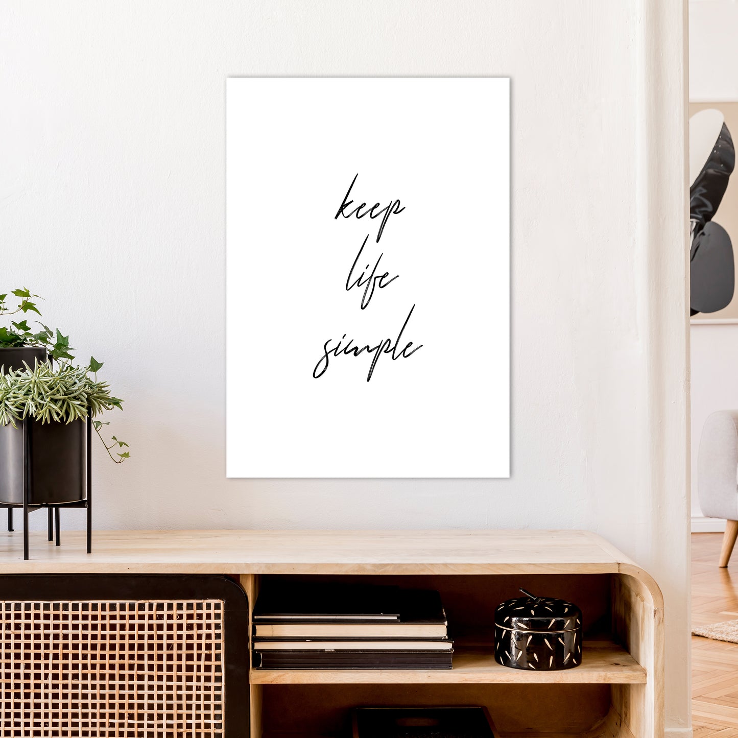 Keep Life Simple Art Print by Pixy Paper A1 Black Frame