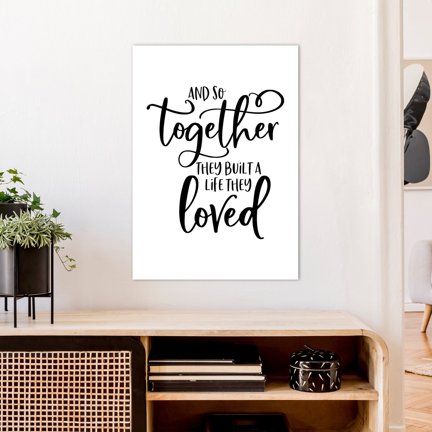 And So Together Art Print by Pixy Paper A1 Black Frame