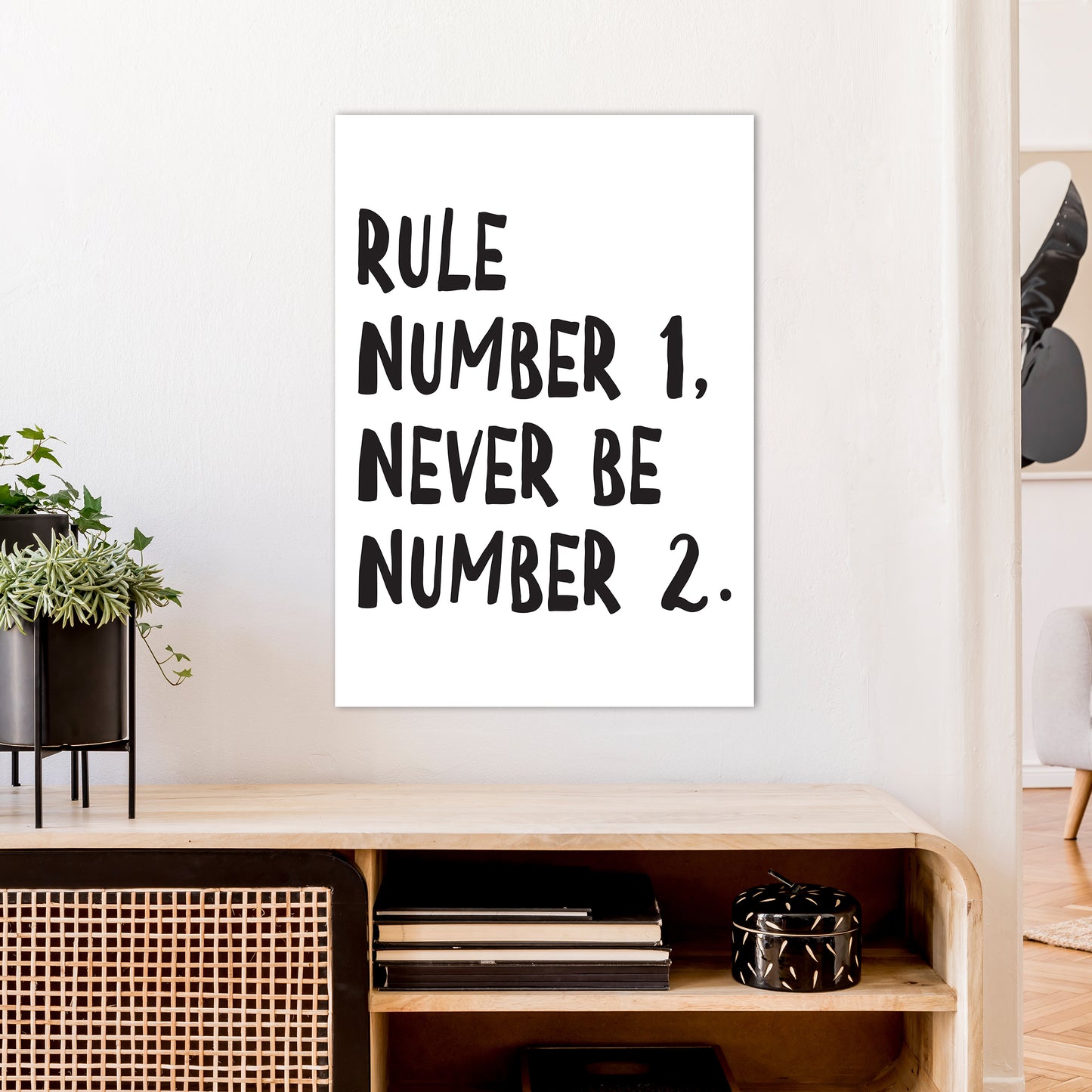 Rule Number One Art Print by Pixy Paper A1 Black Frame