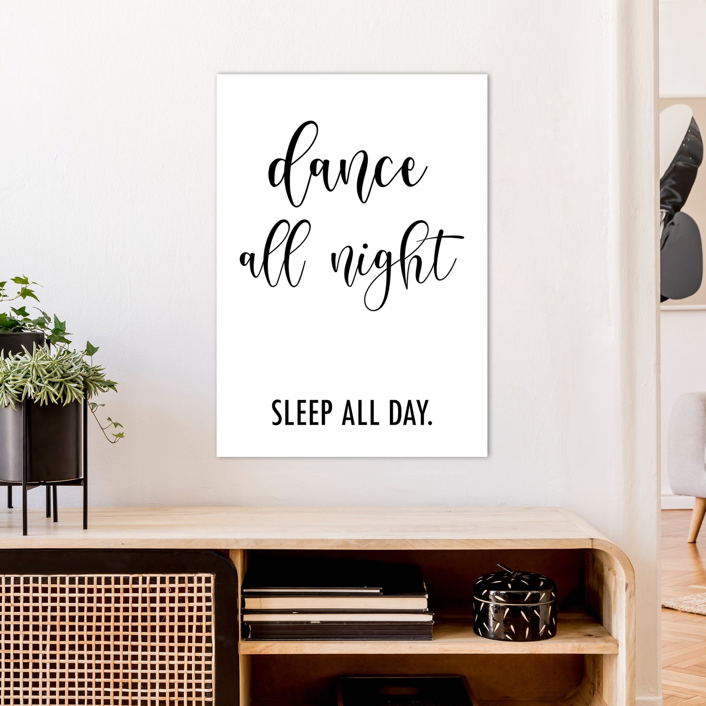 Dance All Night Art Print by Pixy Paper A1 Black Frame