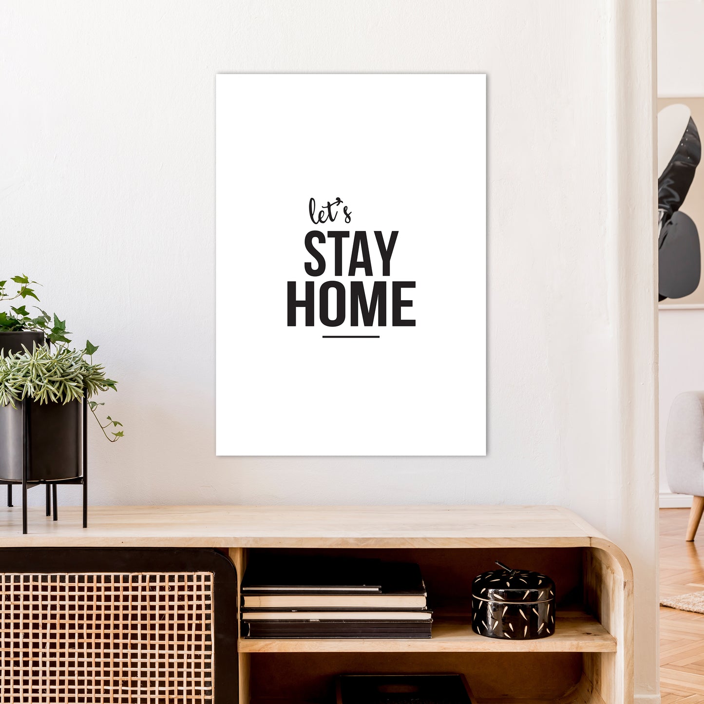 Let'S Stay Home Art Print by Pixy Paper A1 Black Frame