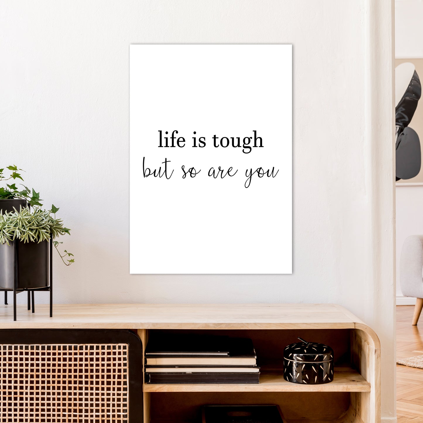 Life Is Tough Art Print by Pixy Paper A1 Black Frame