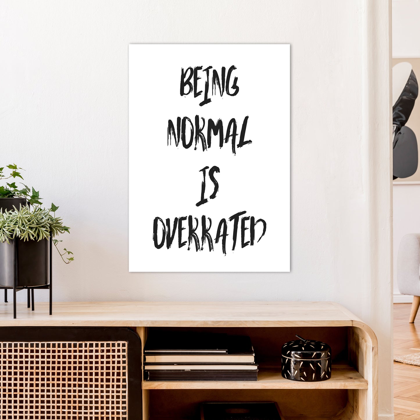 Being Normal Art Print by Pixy Paper A1 Black Frame
