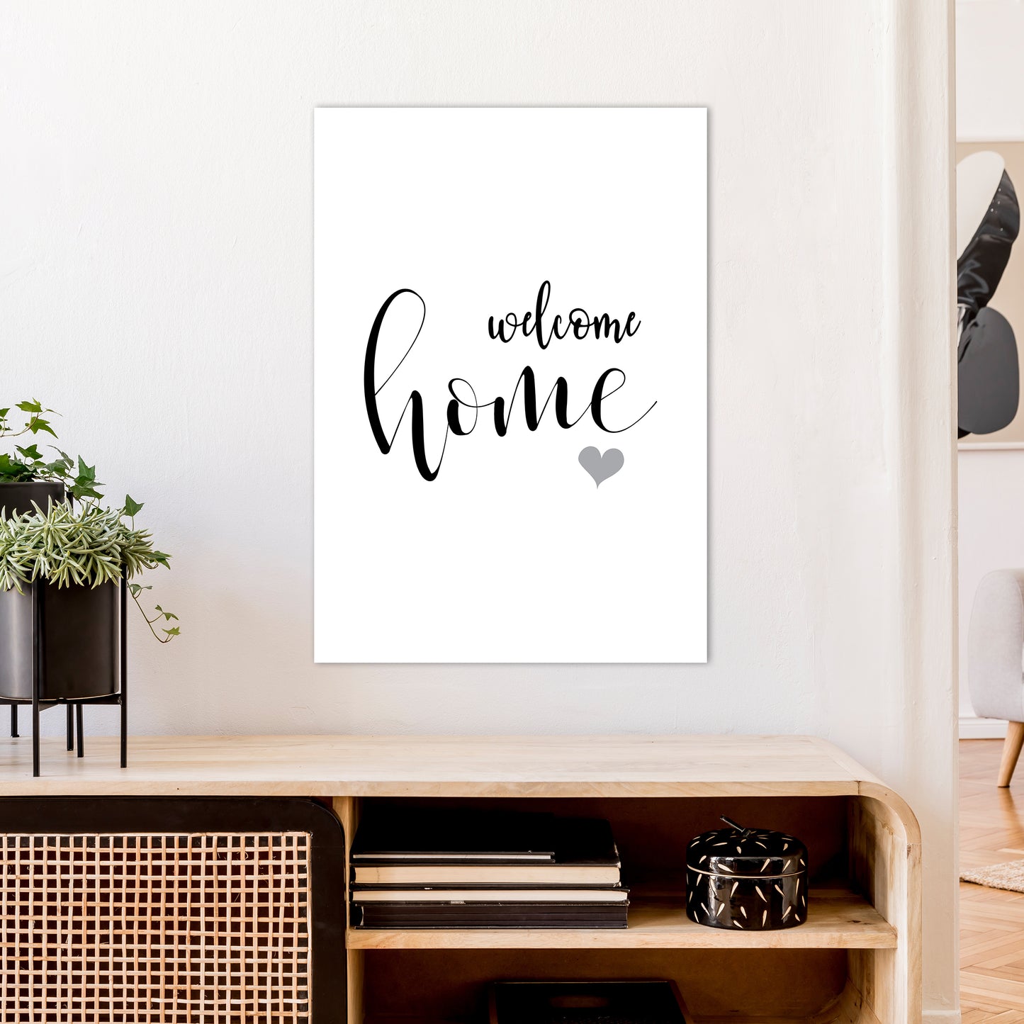 Welcome Home Art Print by Pixy Paper A1 Black Frame