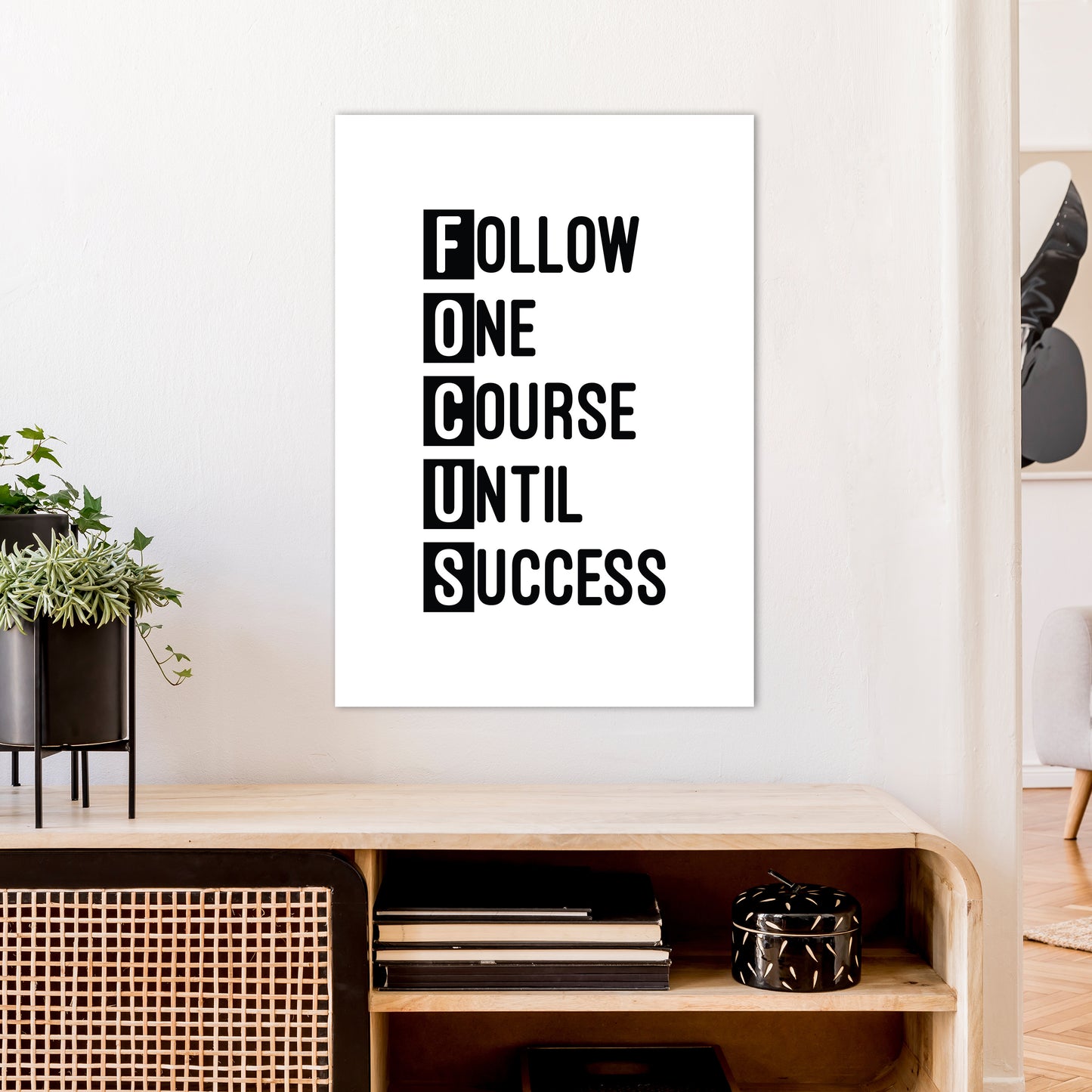 Focus Black Art Print by Pixy Paper A1 Black Frame