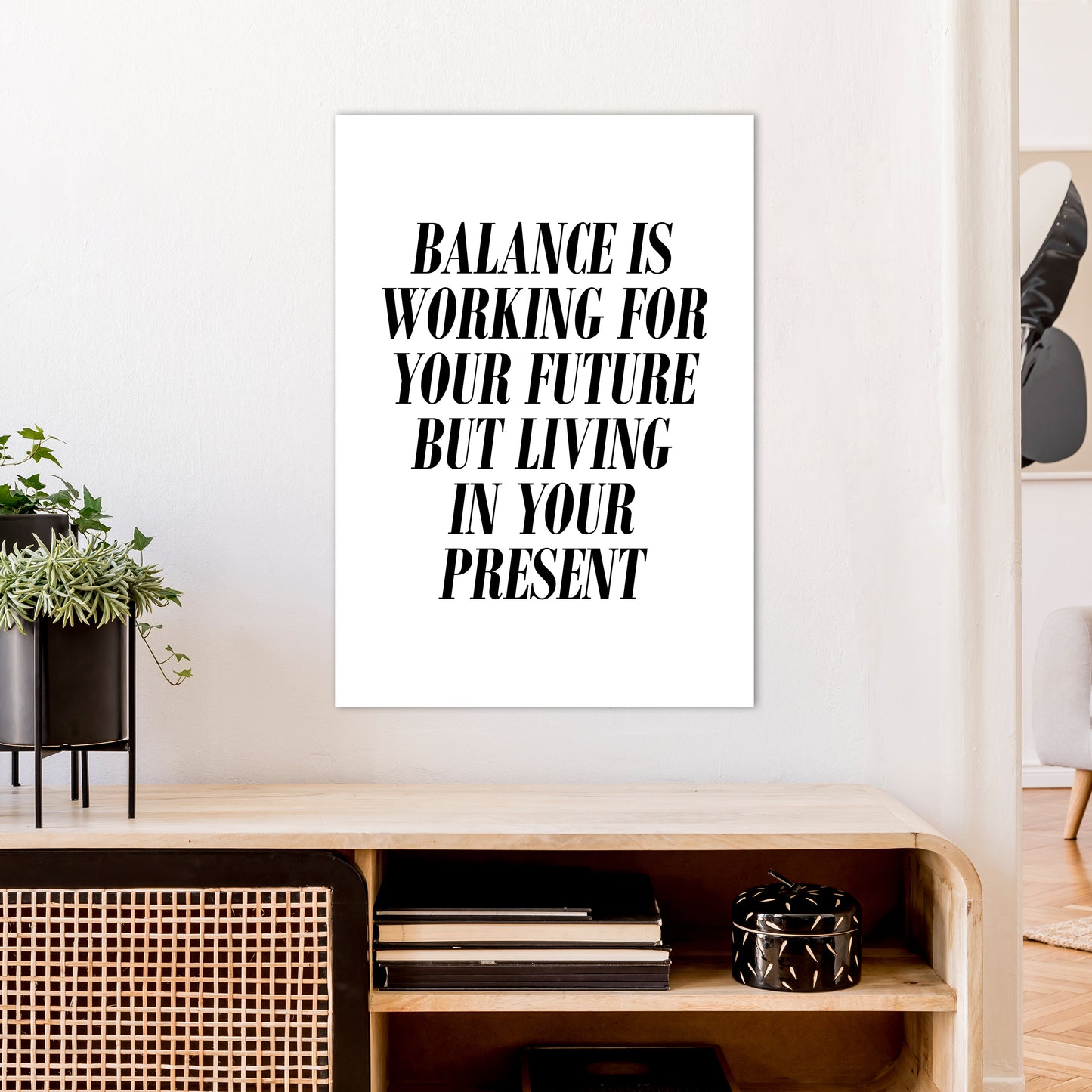 Balance Is Art Print by Pixy Paper A1 Black Frame