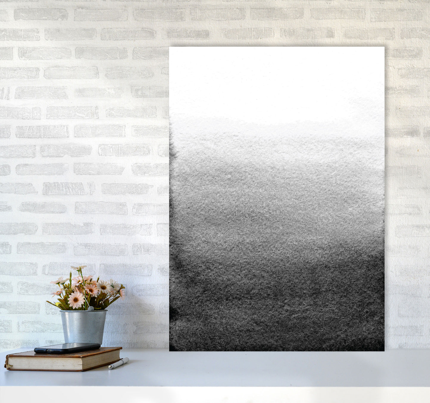 Majestic Monochrome Watercolour 13 Art Print by Pixy Paper A1 Black Frame