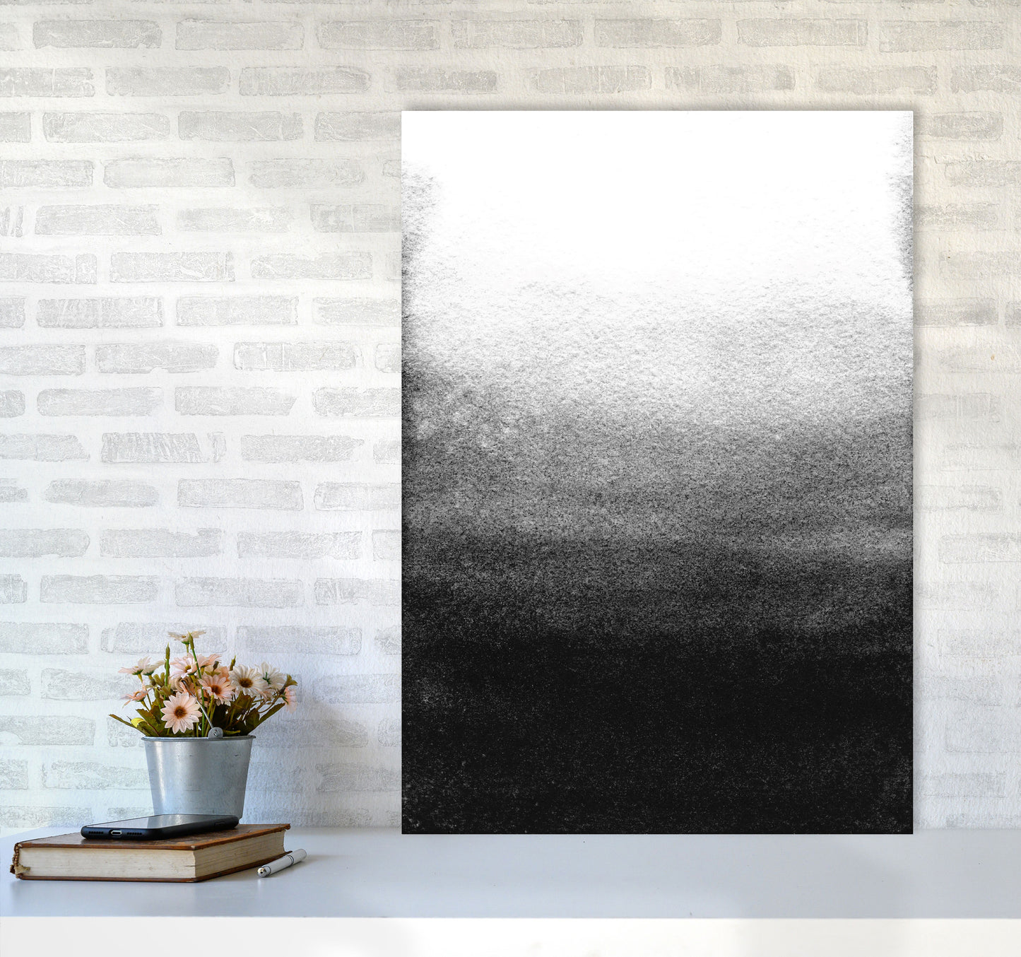 Majestic Monochrome Watercolour 07 Art Print by Pixy Paper A1 Black Frame