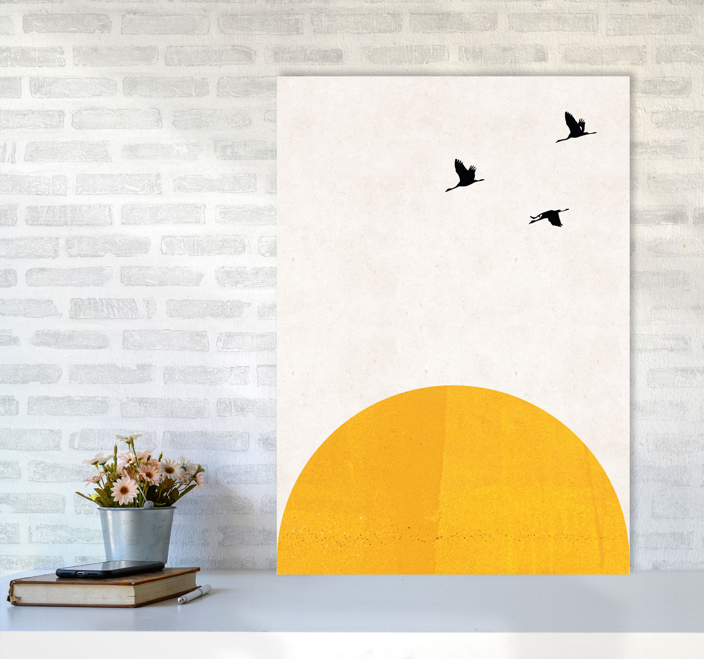 Rising sun Art Print by Pixy Paper A1 Black Frame