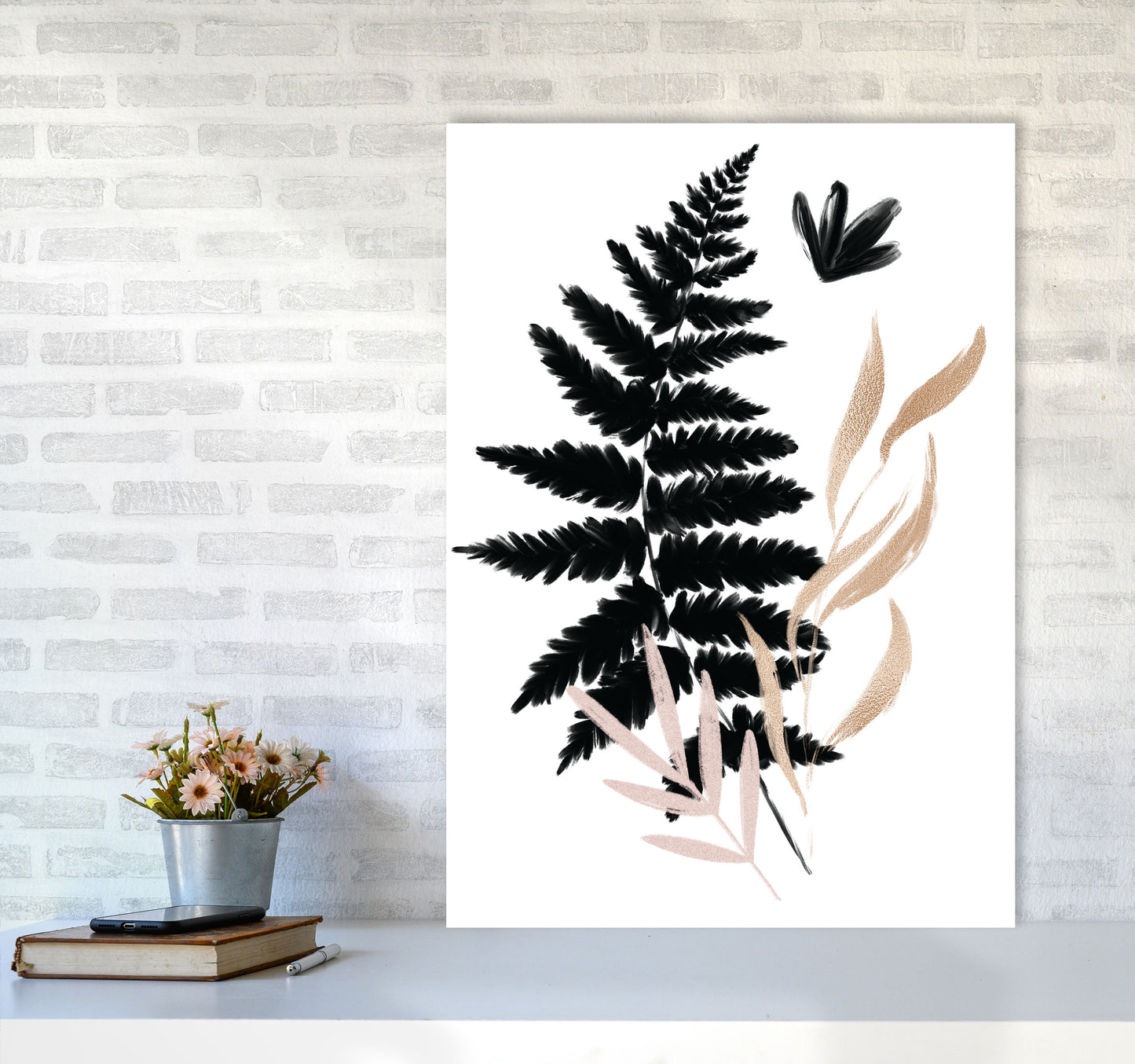 Delicate Floral 07 Art Print by Pixy Paper A1 Black Frame