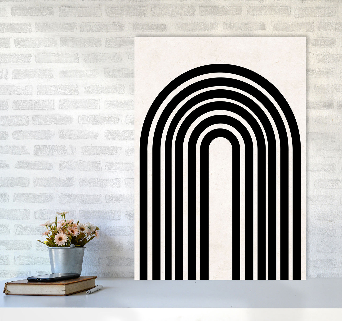 Black rainbow Art Print by Pixy Paper A1 Black Frame