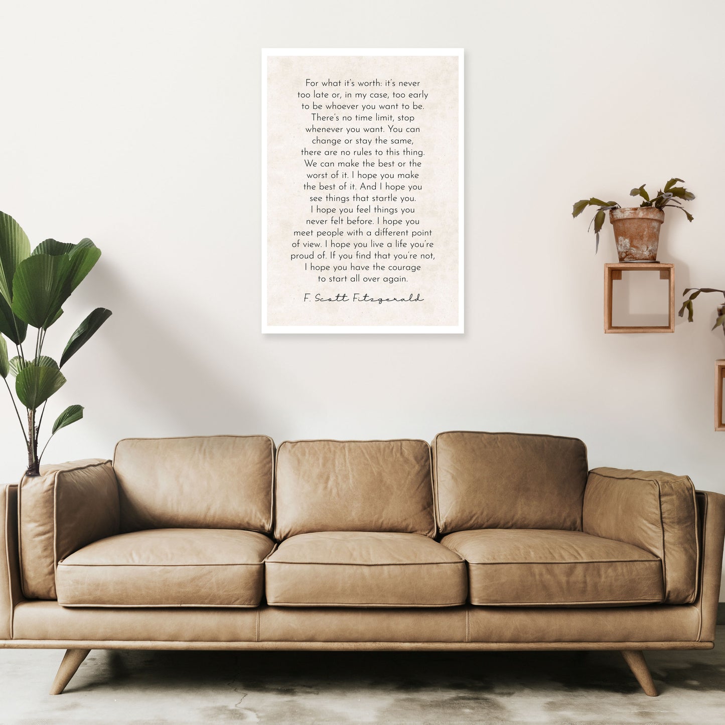 It's Never Too Late - Fitzgerald Art Print by Pixy Paper A1 Black Frame