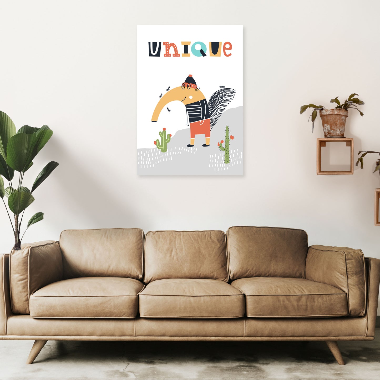 Unique animal Art Print by Pixy Paper A1 Black Frame