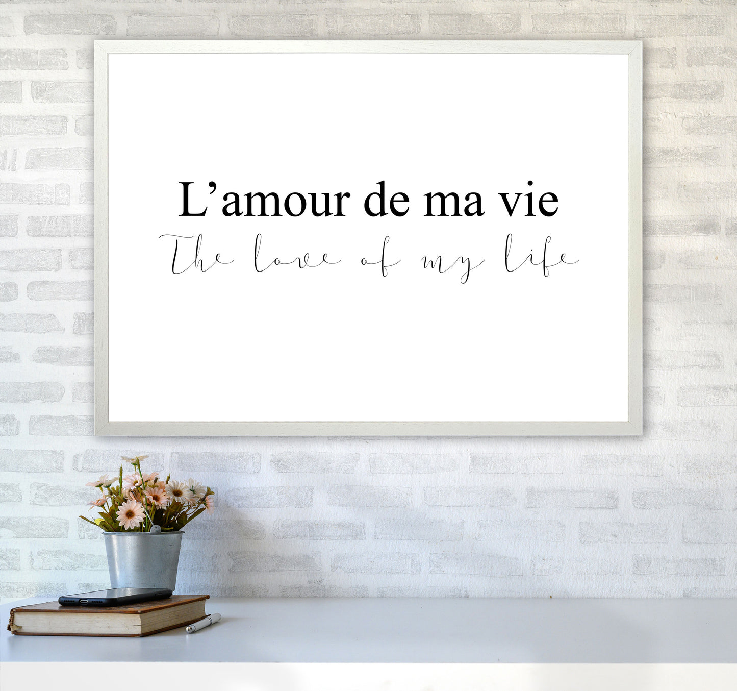 The Love Of My Life Landscape Modern Print A1 Oak Frame