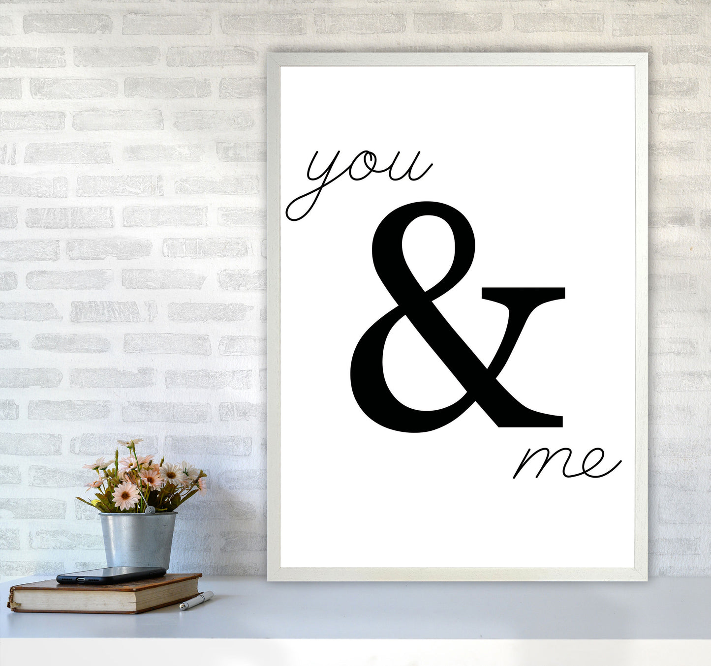 You & Me Modern Print A1 Oak Frame