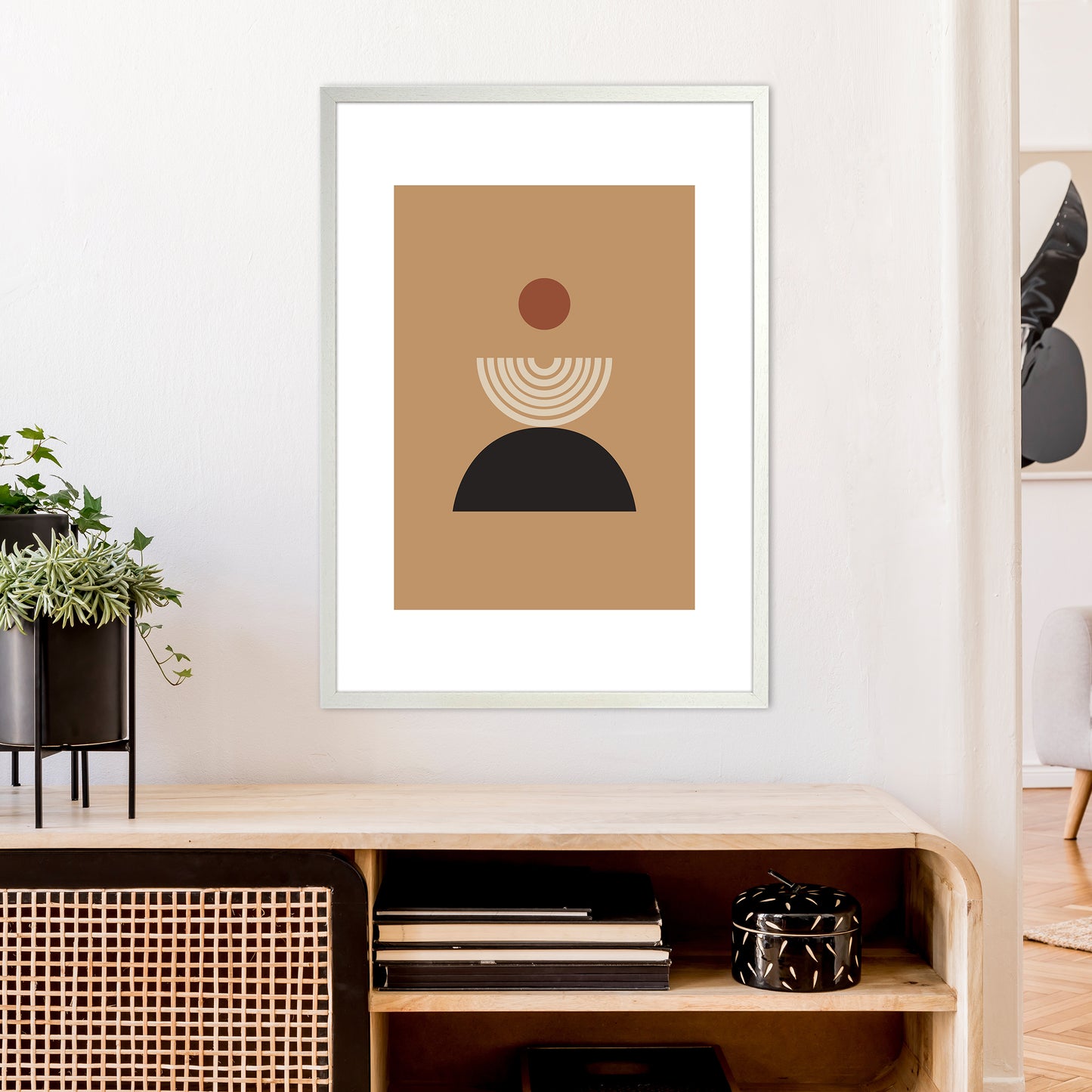 Mica Sand Fountain N19 Art Print by Pixy Paper A1 Oak Frame