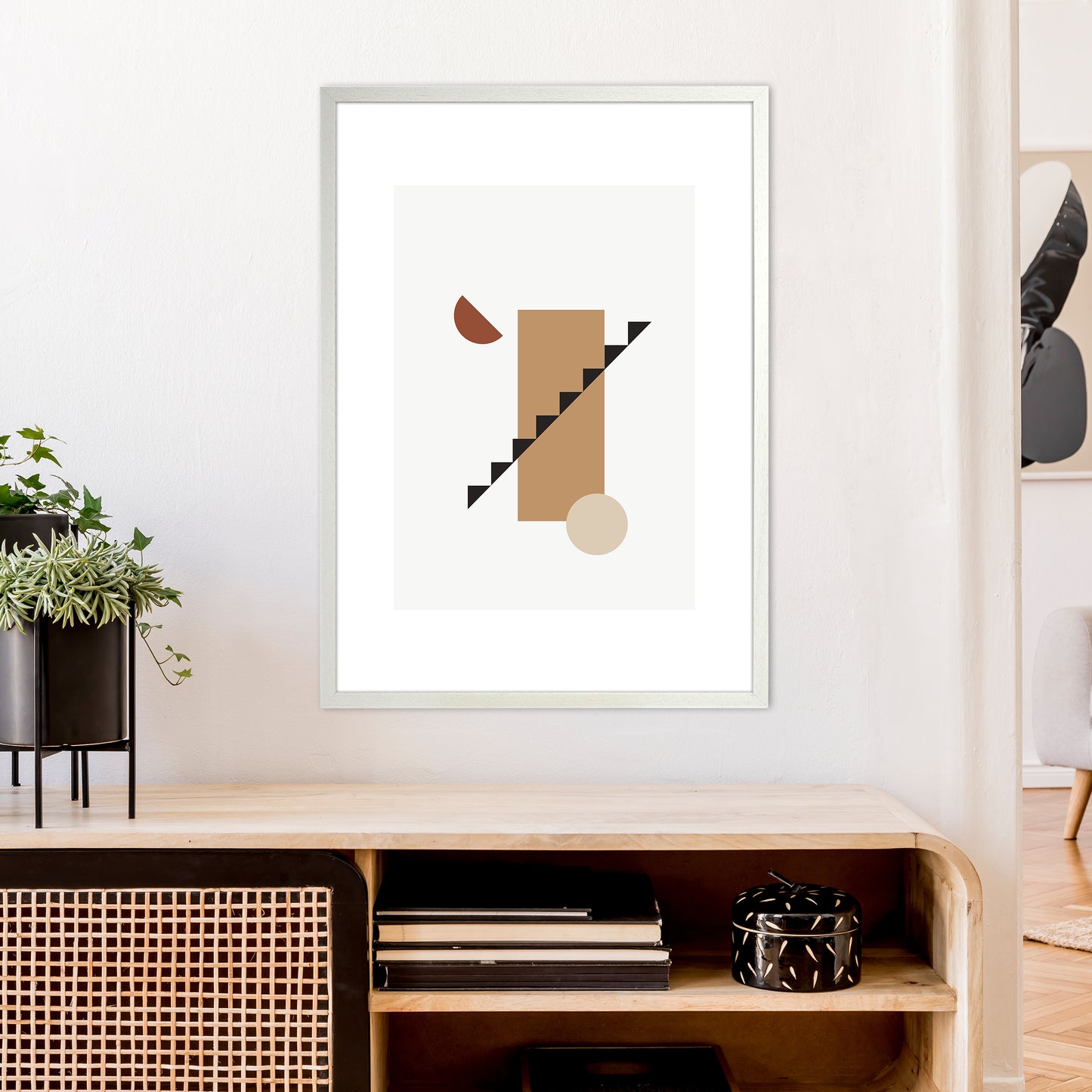 Mica Sand Stairs N22 Art Print by Pixy Paper A1 Oak Frame