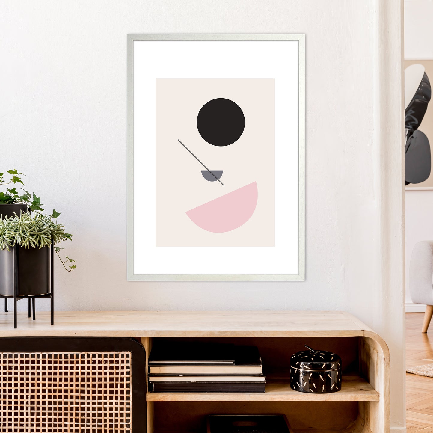 Mila Abstract N3 Art Print by Pixy Paper A1 Oak Frame