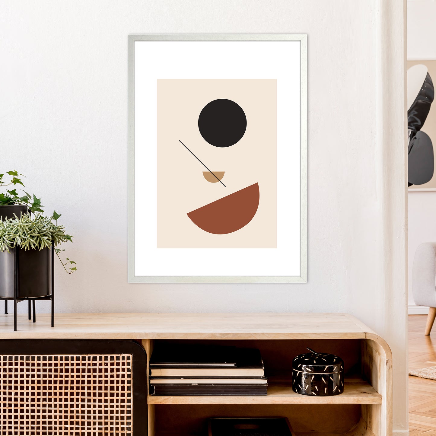 Mica Sand N13 Art Print by Pixy Paper A1 Oak Frame