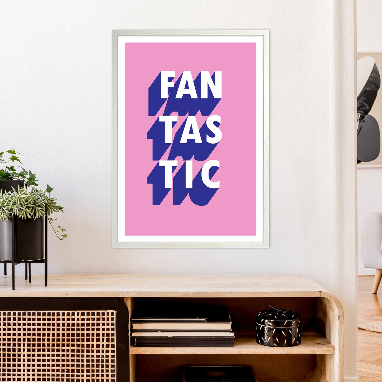 Fantastic Shadow Art Print by Pixy Paper A1 Oak Frame