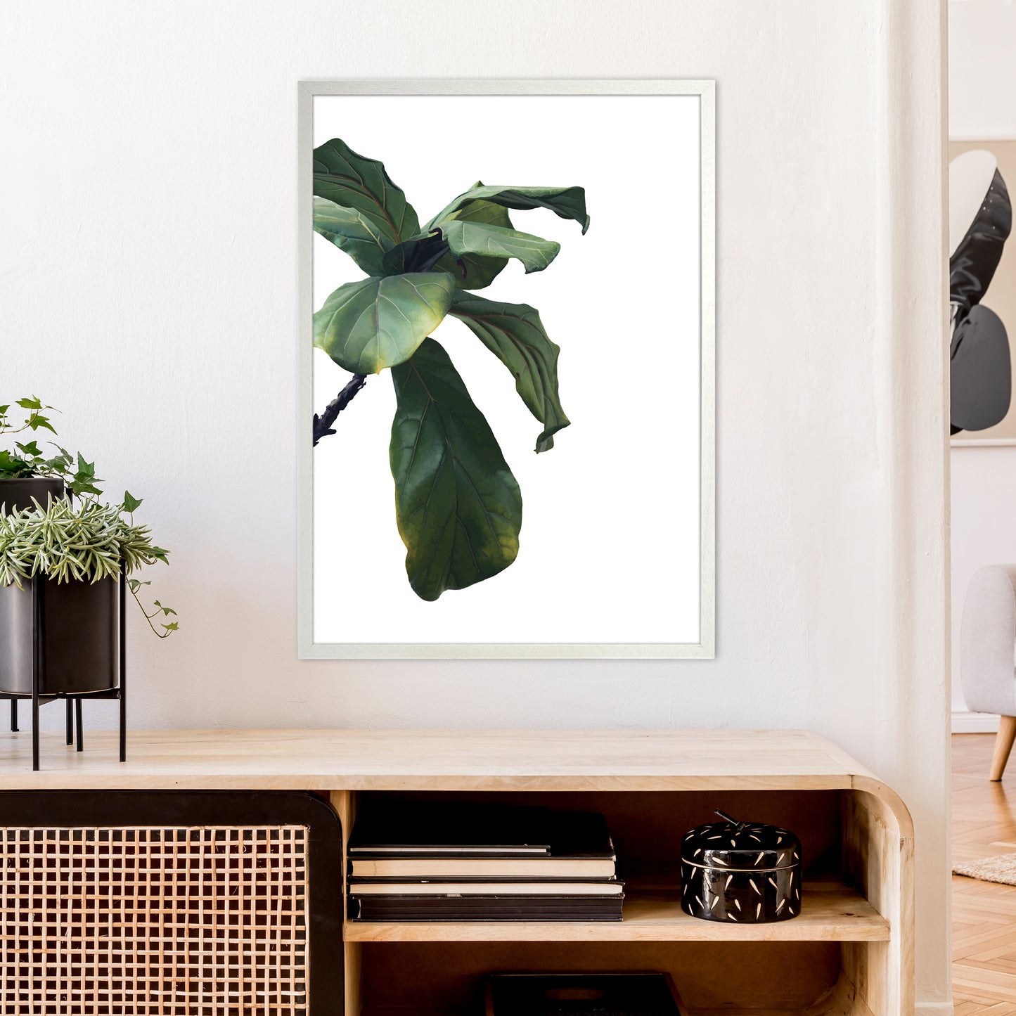 Plant Head Part One Art Print by Pixy Paper A1 Oak Frame