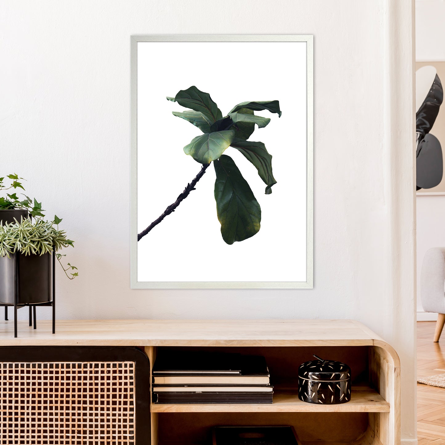 Plant Head Part Two Art Print by Pixy Paper A1 Oak Frame