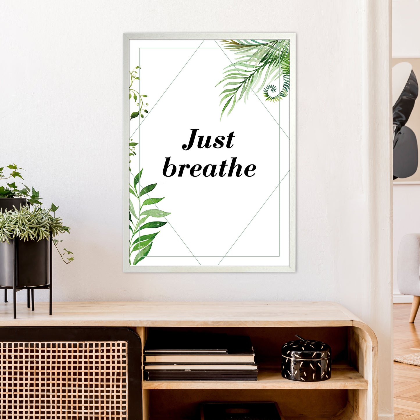 Just Breathe Exotic Art Print by Pixy Paper A1 Oak Frame