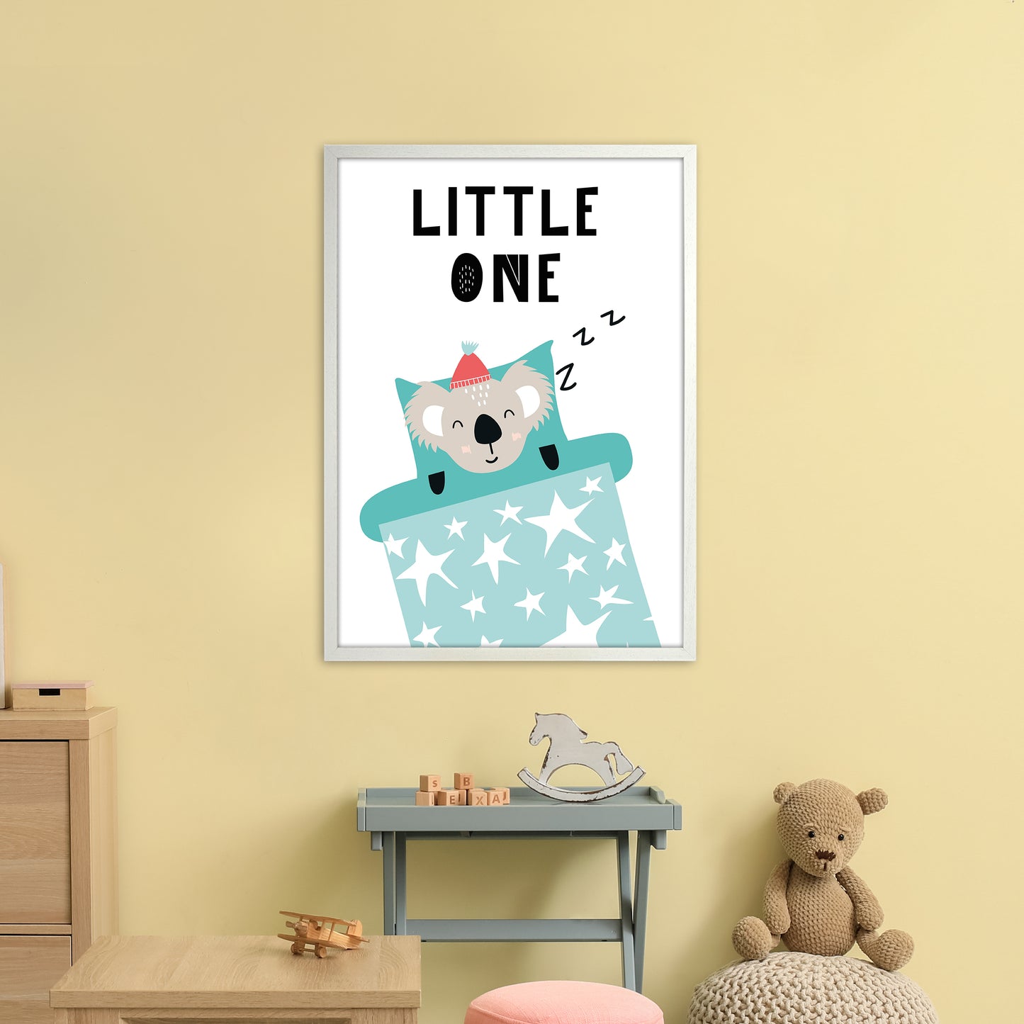 Little One Animal Pop Art Print by Pixy Paper A1 Oak Frame