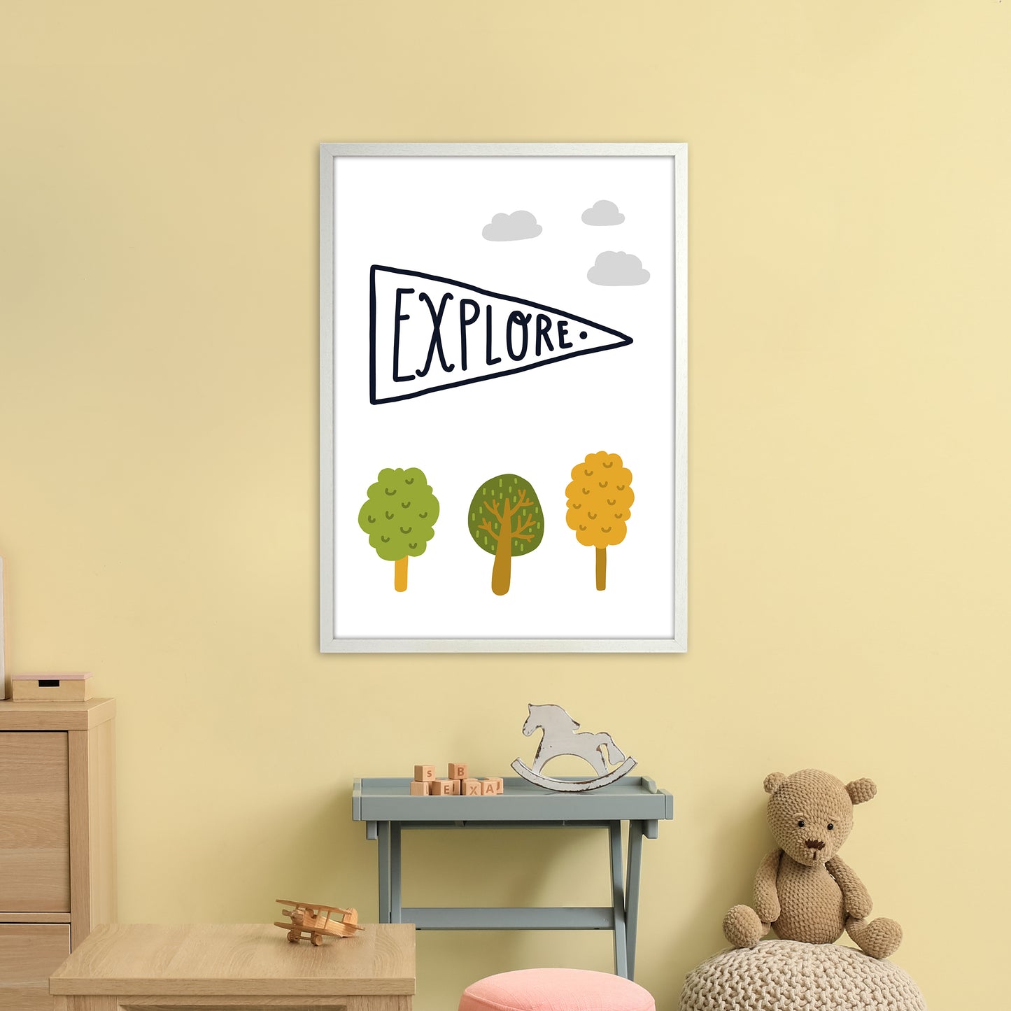 Little Explorer Sign Art Print by Pixy Paper A1 Oak Frame