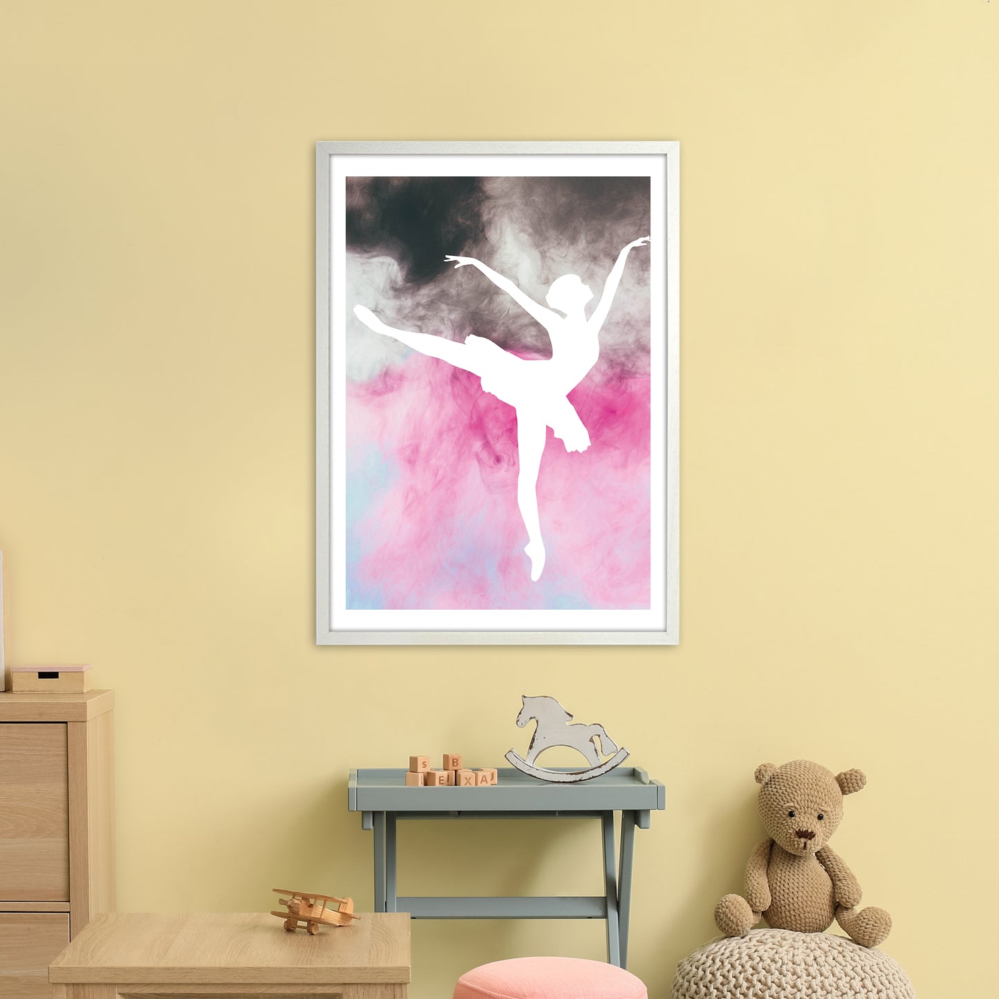 Ballerina Watercolour Art Print by Pixy Paper A1 Oak Frame