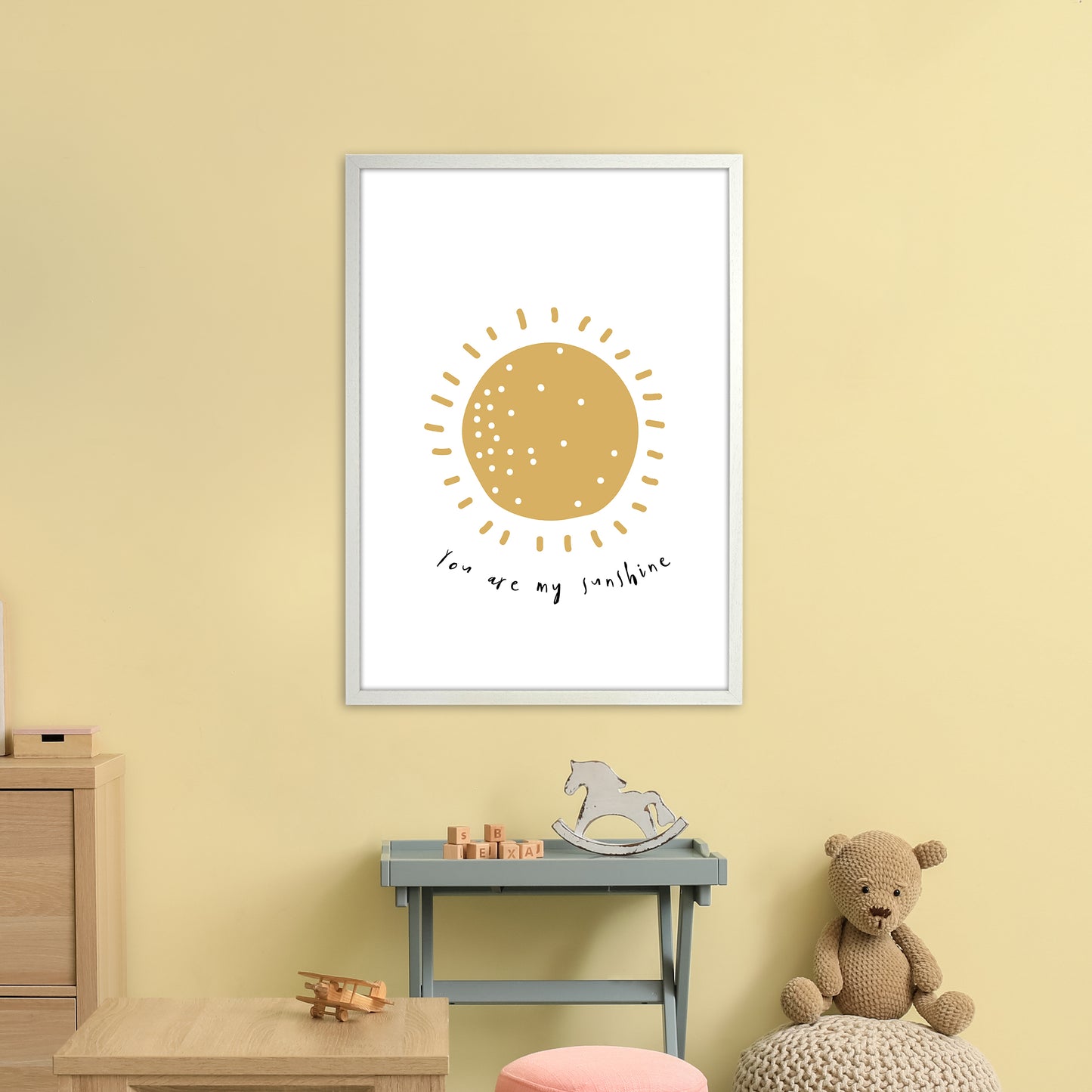 You Are My Sunshine Art Print by Pixy Paper A1 Oak Frame