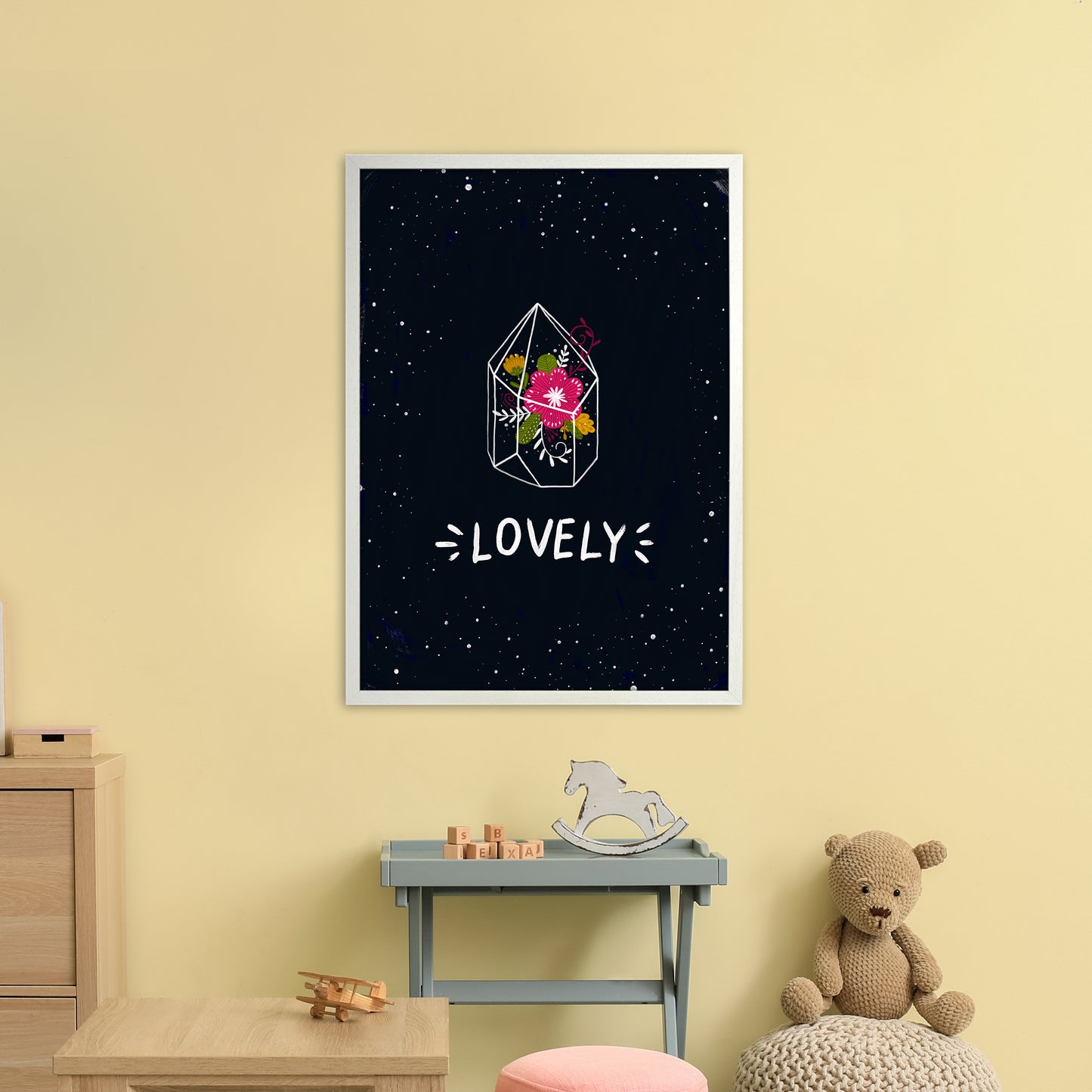Lovely Night Sky Art Print by Pixy Paper A1 Oak Frame
