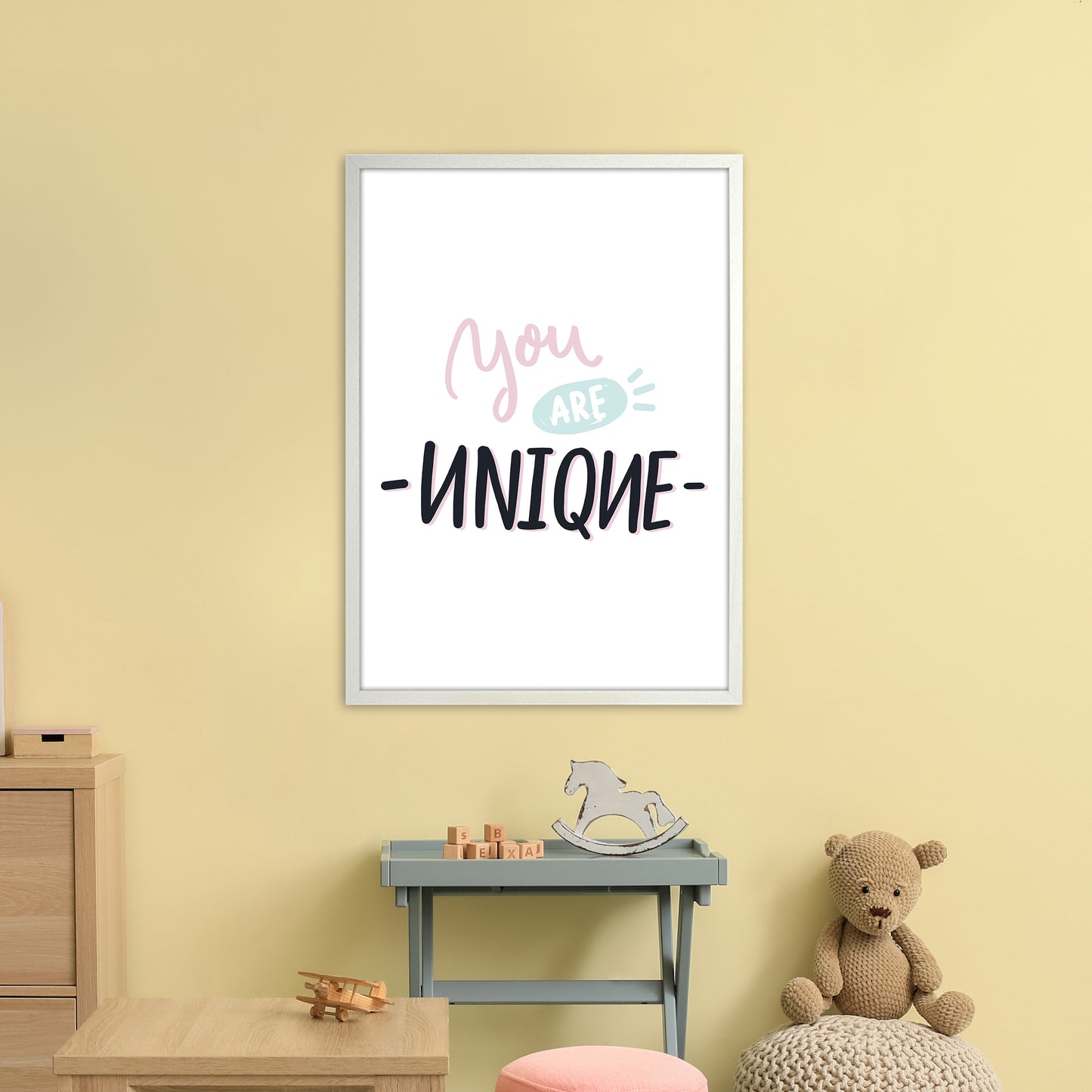 You Are Unique Art Print by Pixy Paper A1 Oak Frame