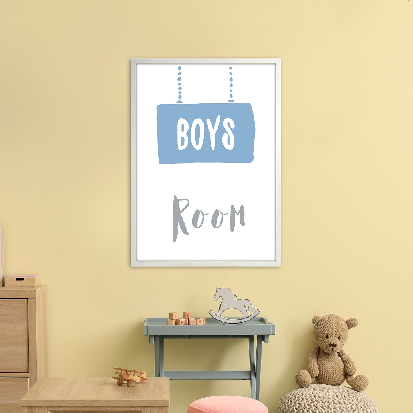 Boys Room Blue Art Print by Pixy Paper A1 Oak Frame