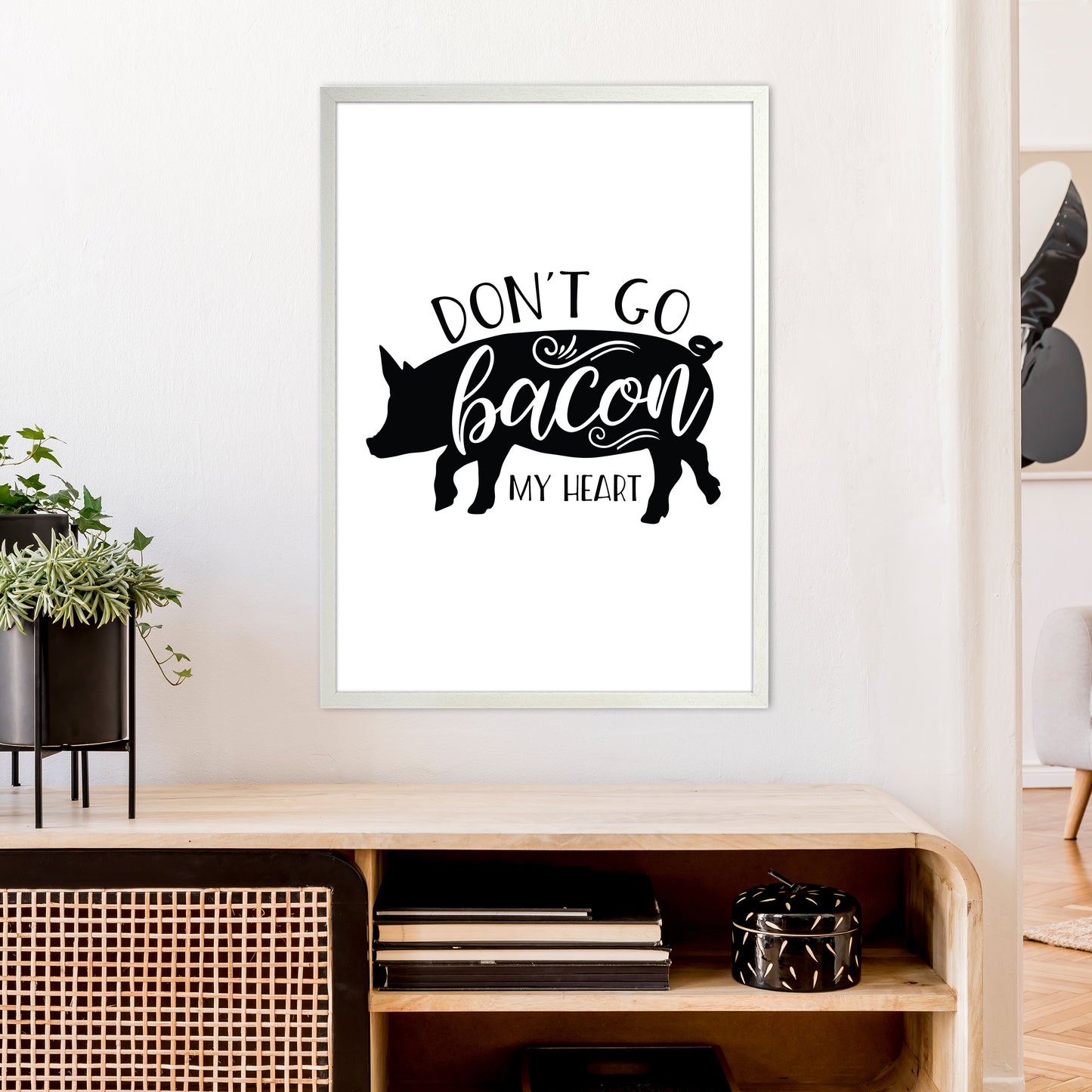 Don'T Go Bacon My Heart Art Print by Pixy Paper A1 Oak Frame