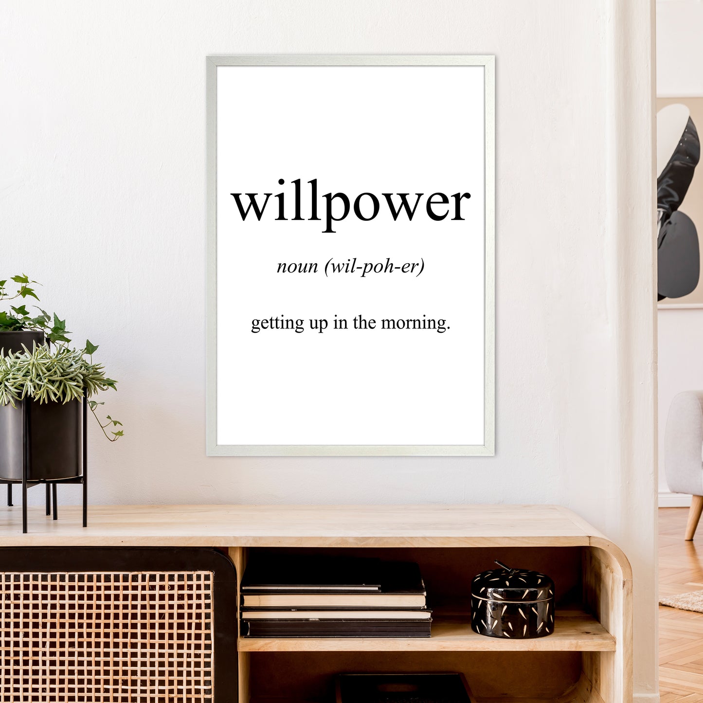 Willpower Meaning Art Print by Pixy Paper A1 Oak Frame