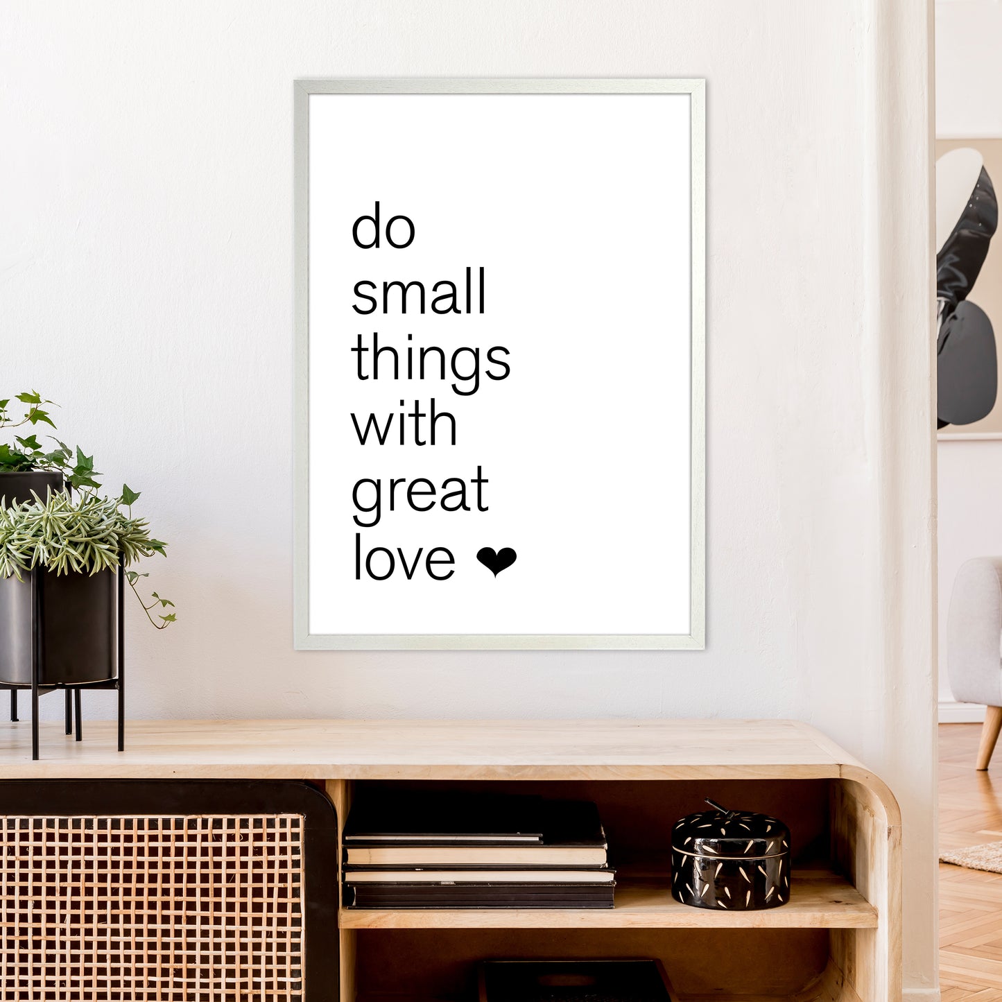 Do Small Things With Great Love Art Print by Pixy Paper A1 Oak Frame