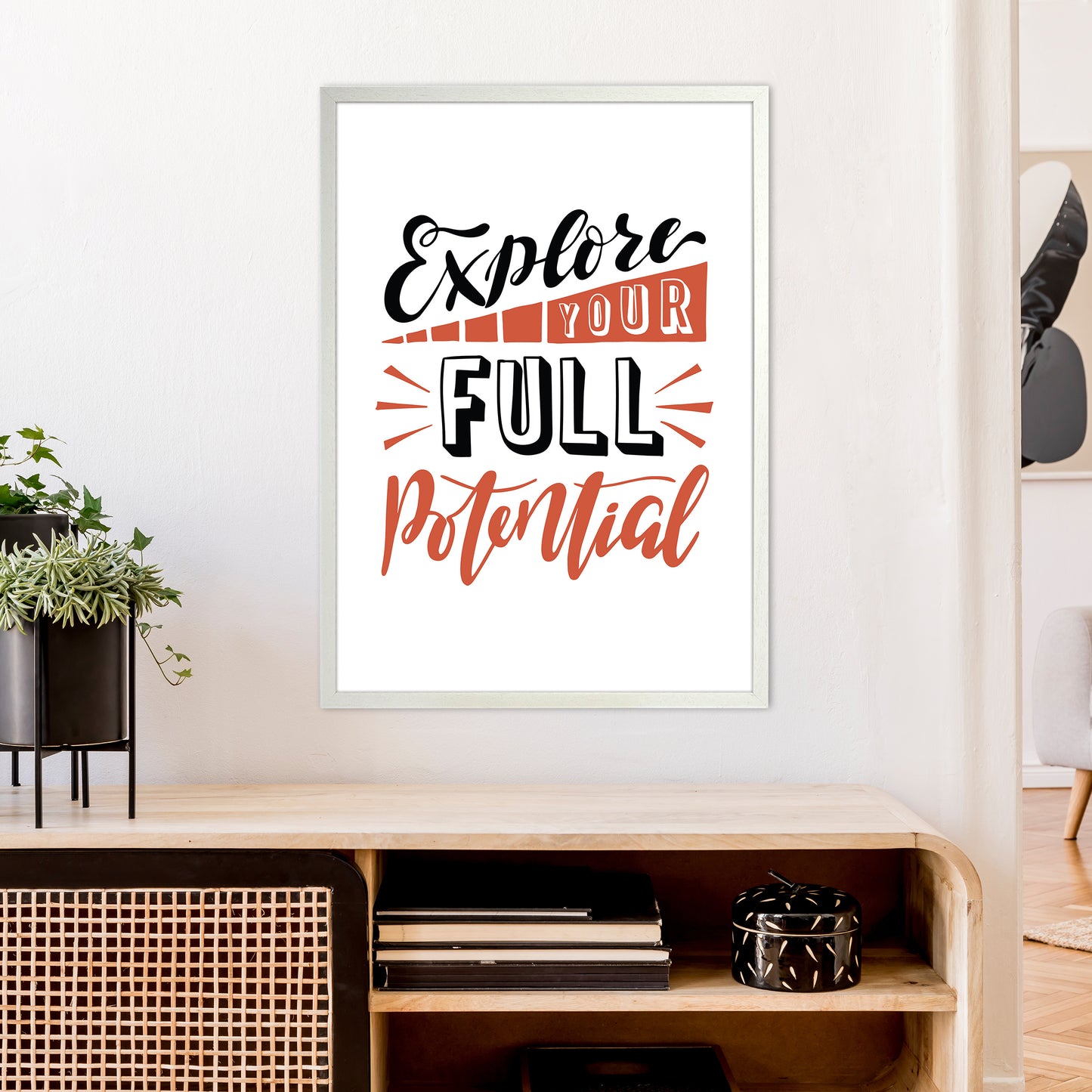 Explore Your Full Potential Art Print by Pixy Paper A1 Oak Frame