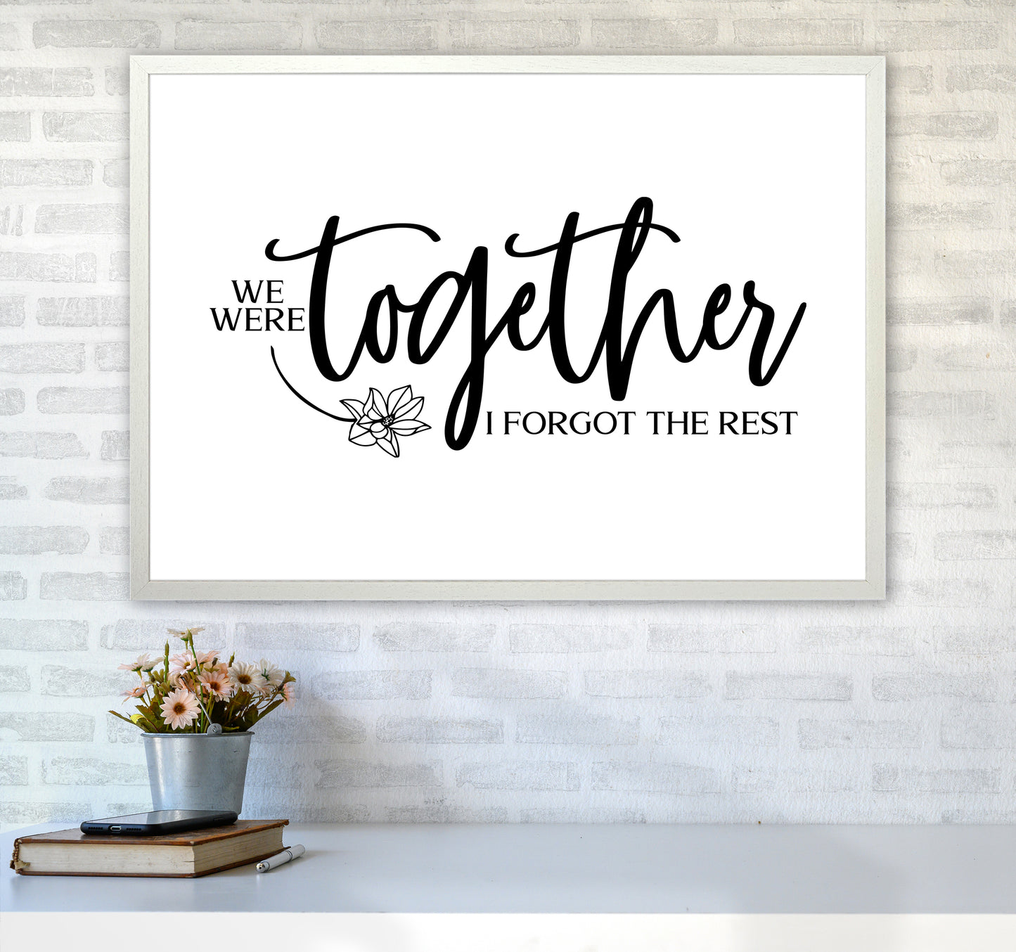 We Were Together Landscape Art Print by Pixy Paper A1 Oak Frame