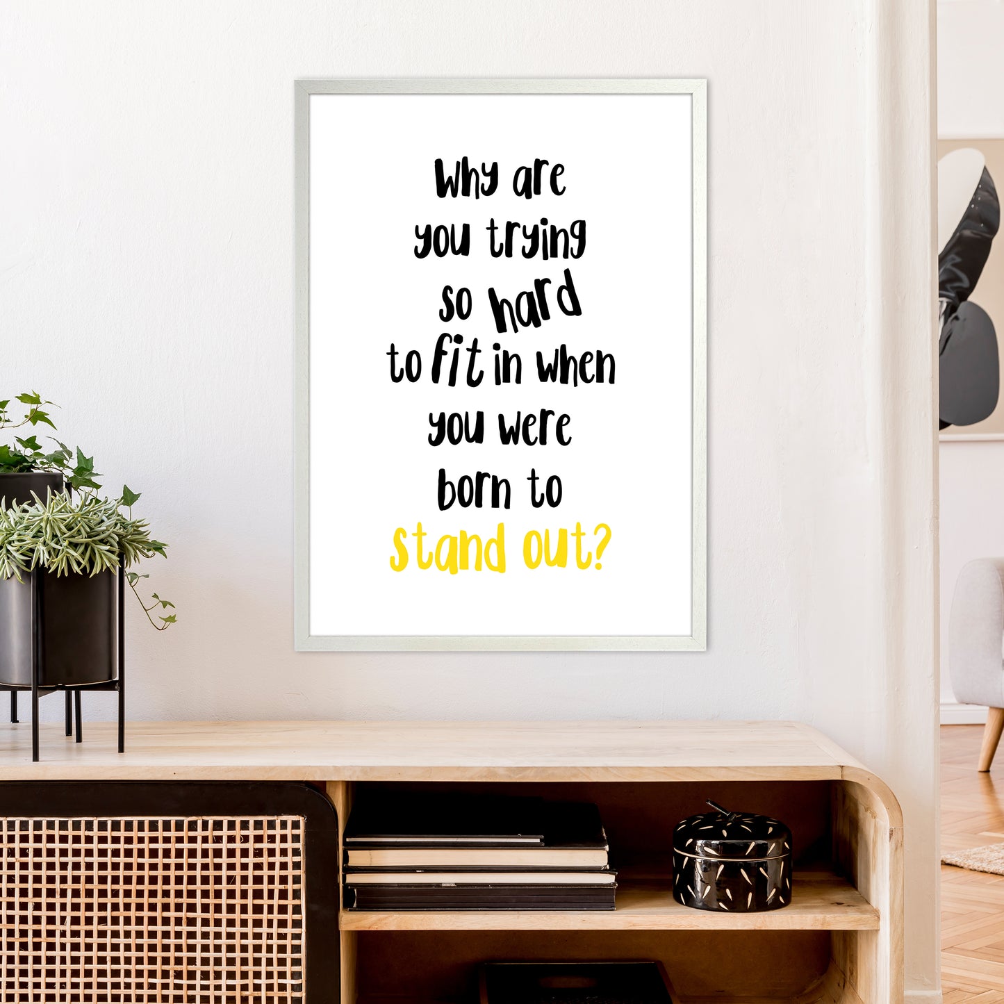 Why Are You Trying So Hard Art Print by Pixy Paper A1 Oak Frame