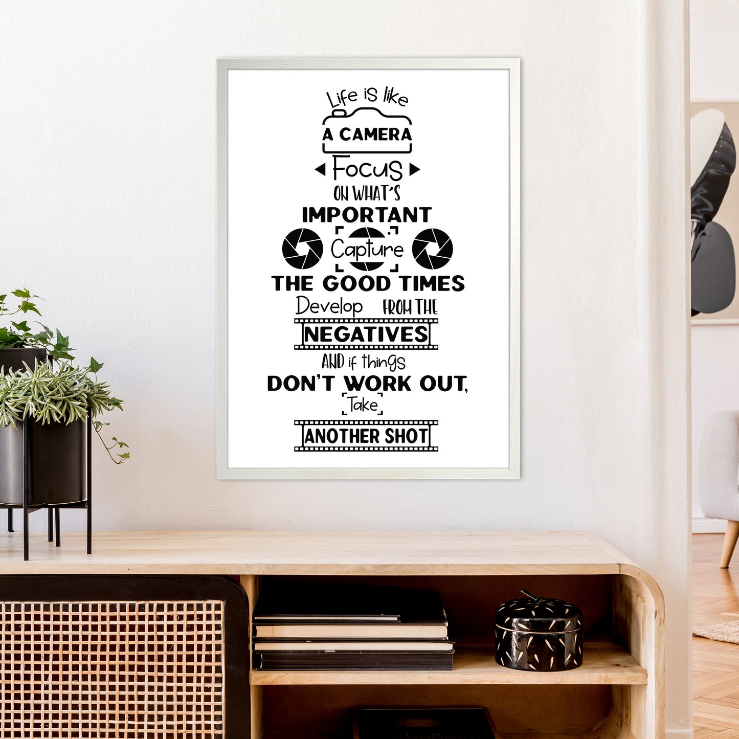 Life Is Like A Camera Art Print by Pixy Paper A1 Oak Frame