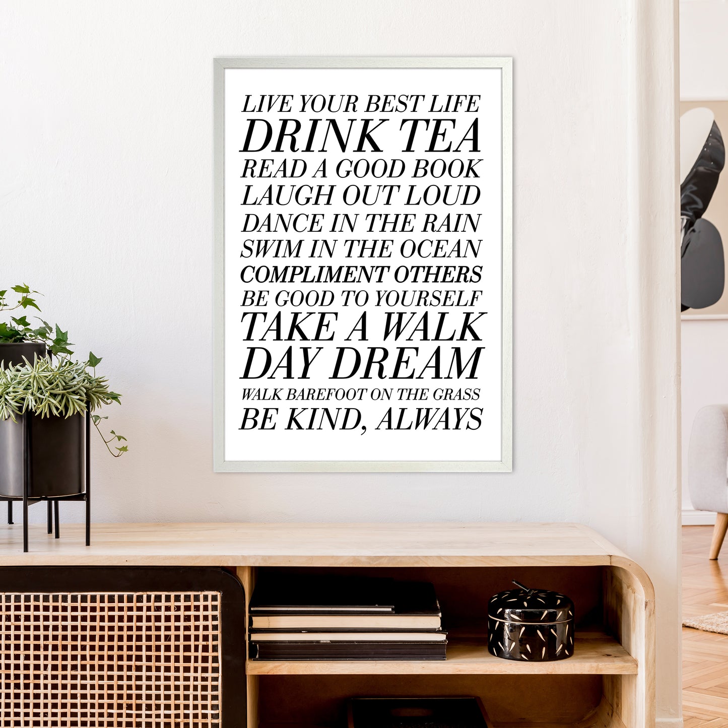 Live Your Best Life Art Print by Pixy Paper A1 Oak Frame