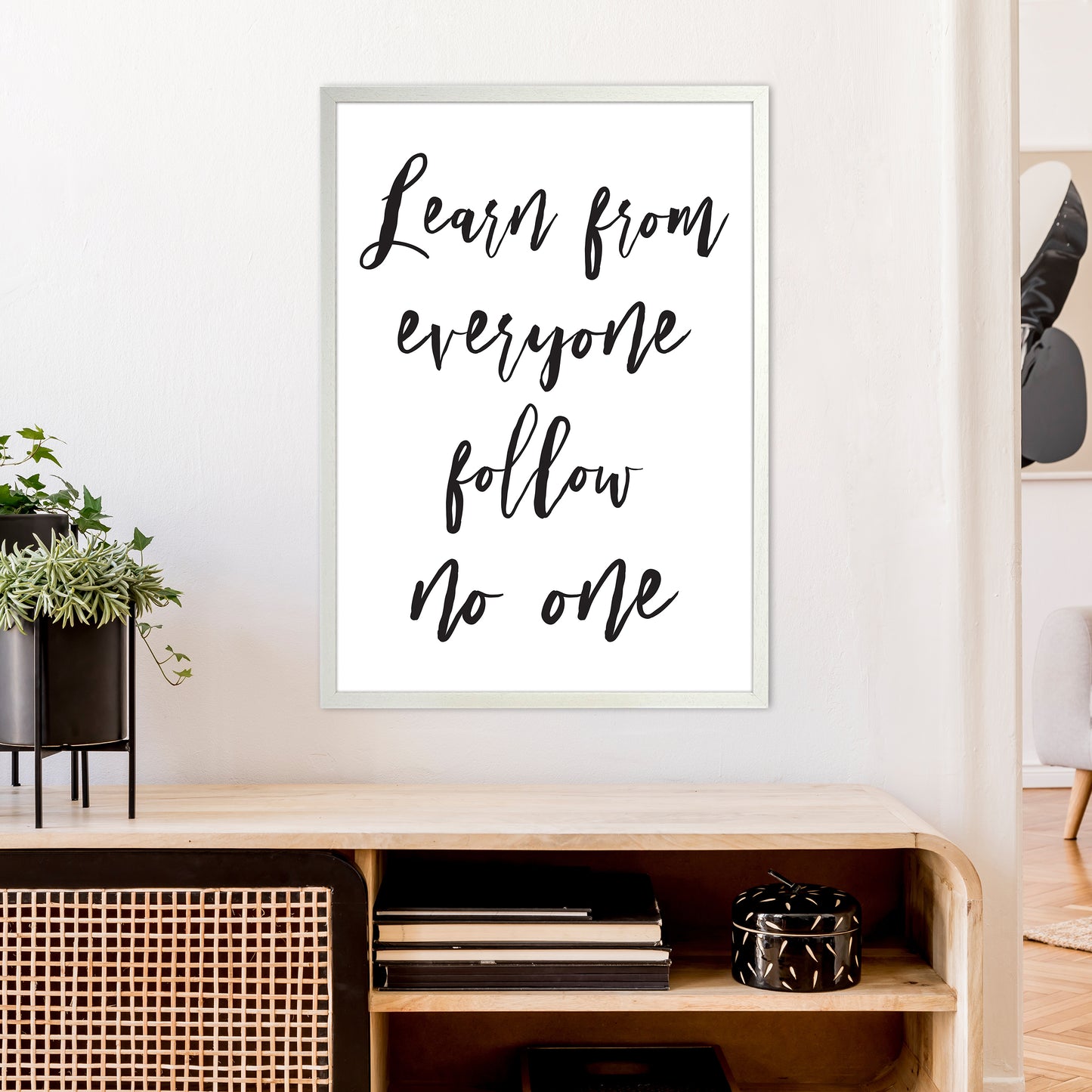 Learn From Everyone Art Print by Pixy Paper A1 Oak Frame