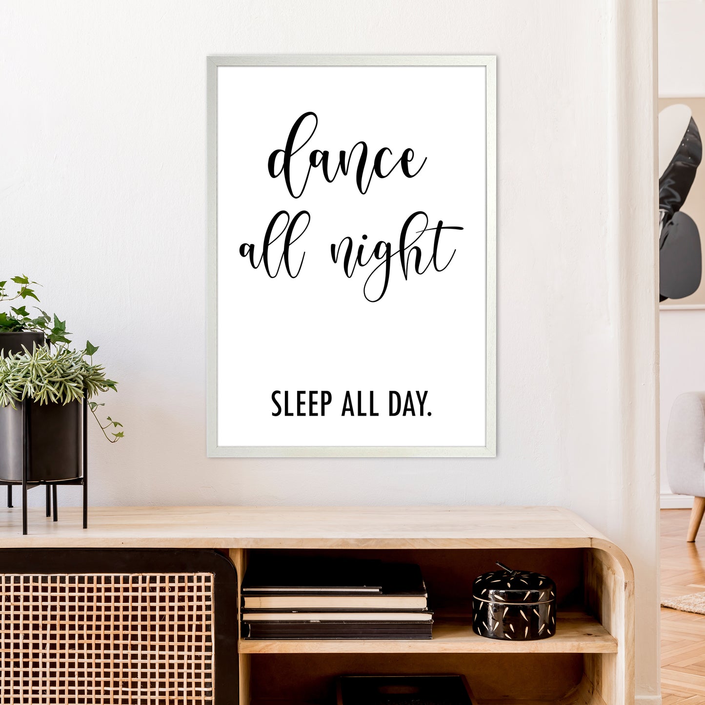 Dance All Night Art Print by Pixy Paper A1 Oak Frame