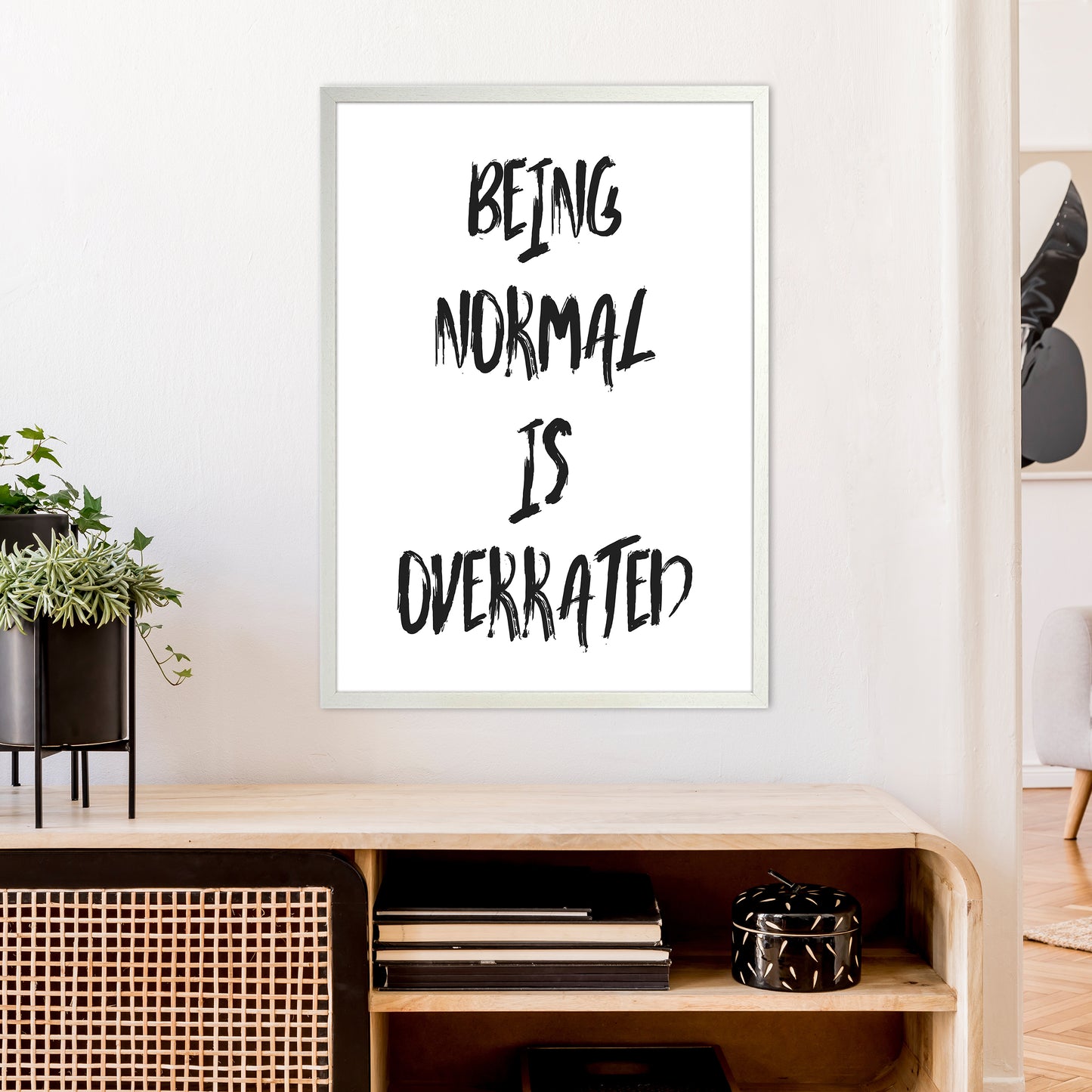 Being Normal Art Print by Pixy Paper A1 Oak Frame