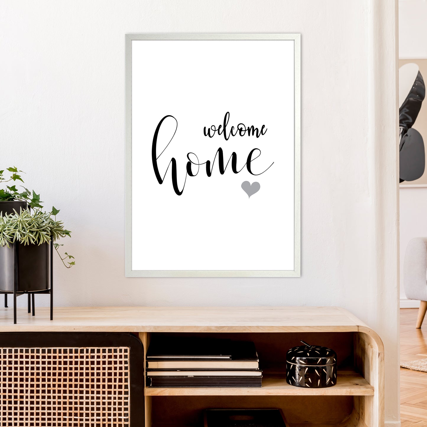 Welcome Home Art Print by Pixy Paper A1 Oak Frame